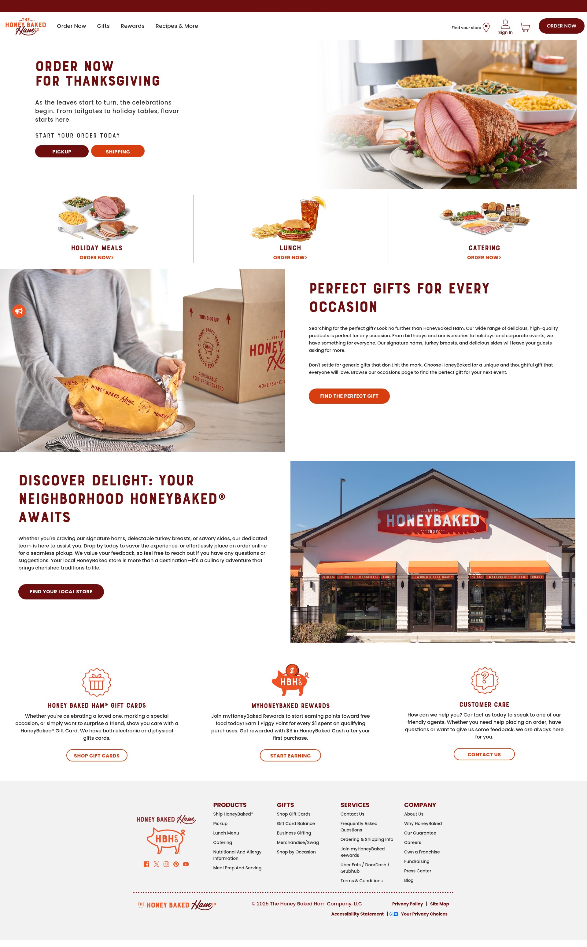 Screenshot of honeybaked.com