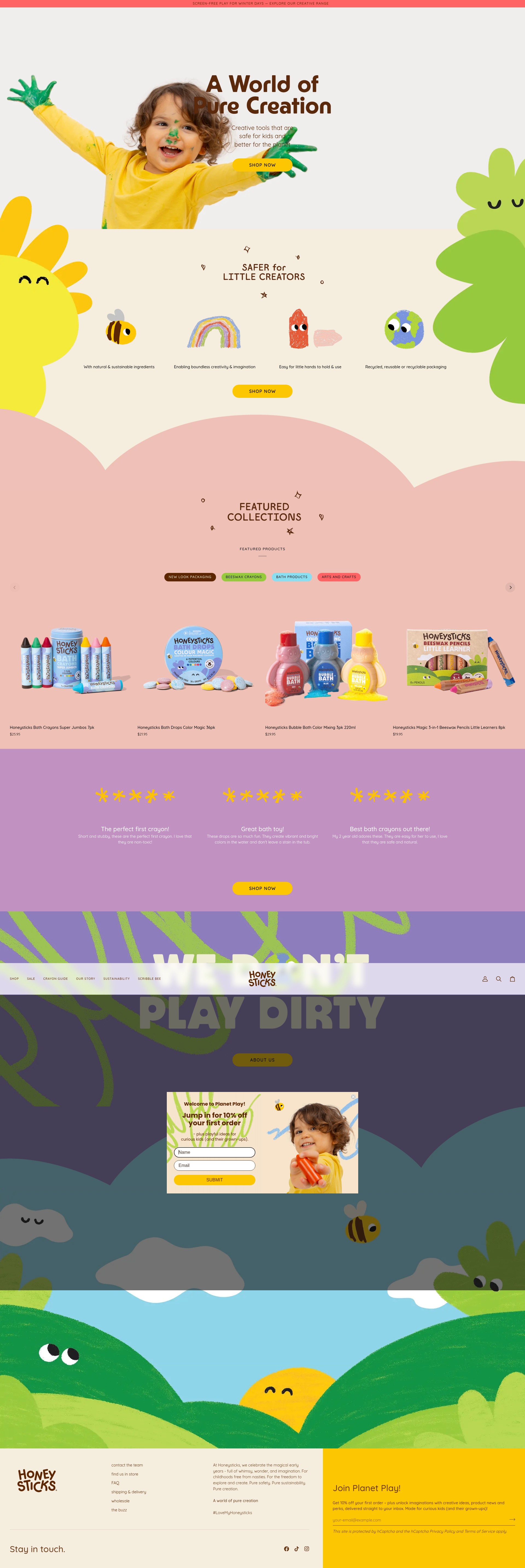 Screenshot of honeysticksusa.com