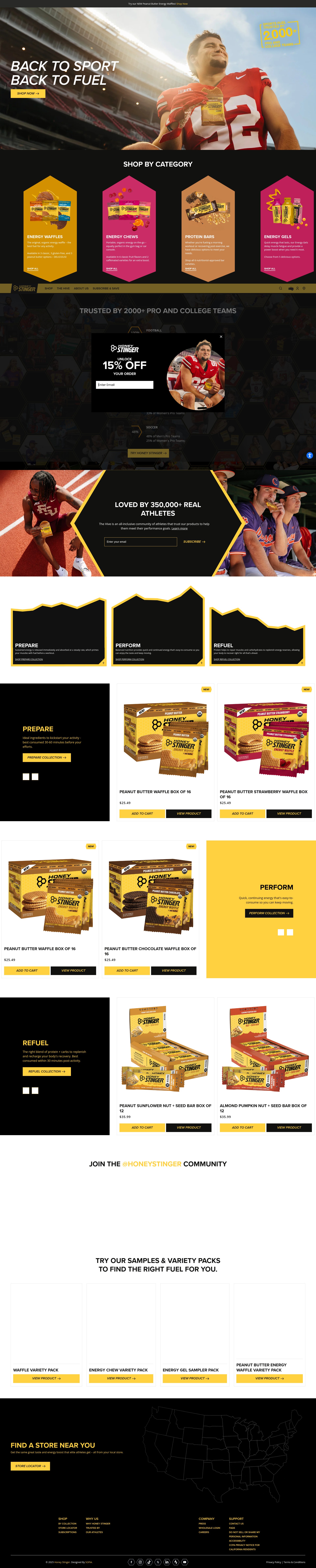 Screenshot of honeystinger.com