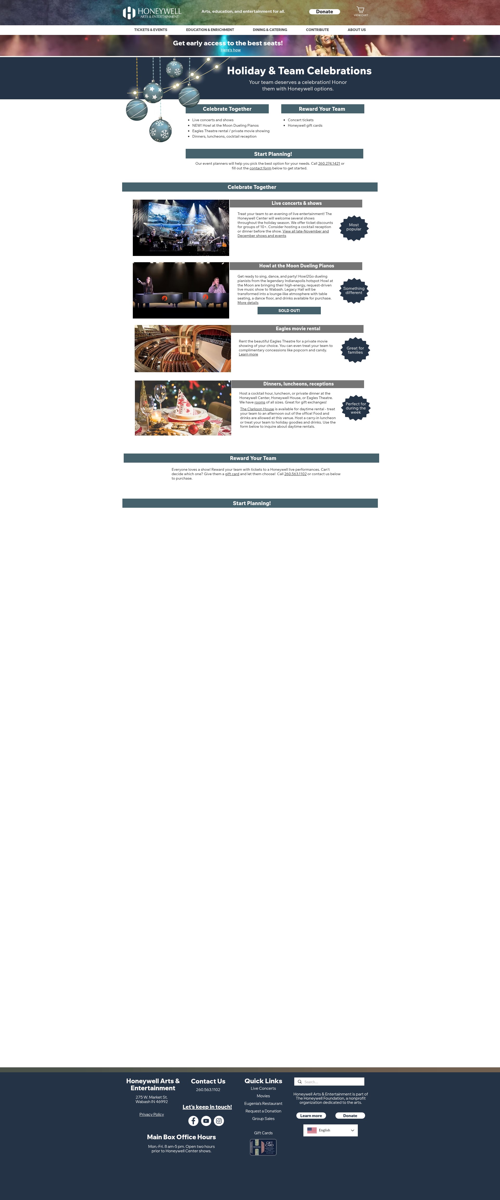 Screenshot of honeywellarts.org