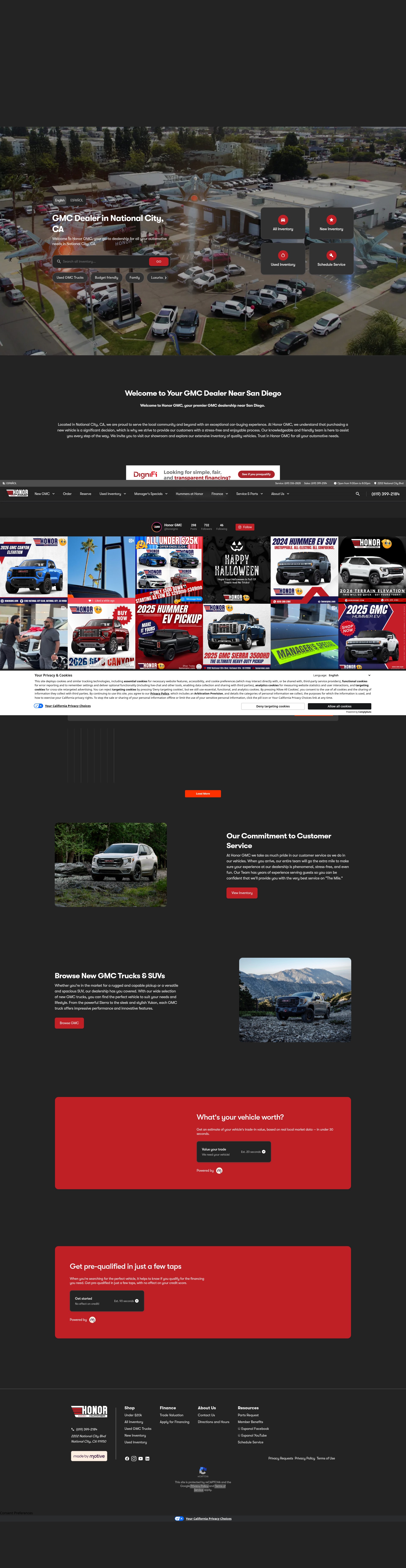 Screenshot of honorgmc.com