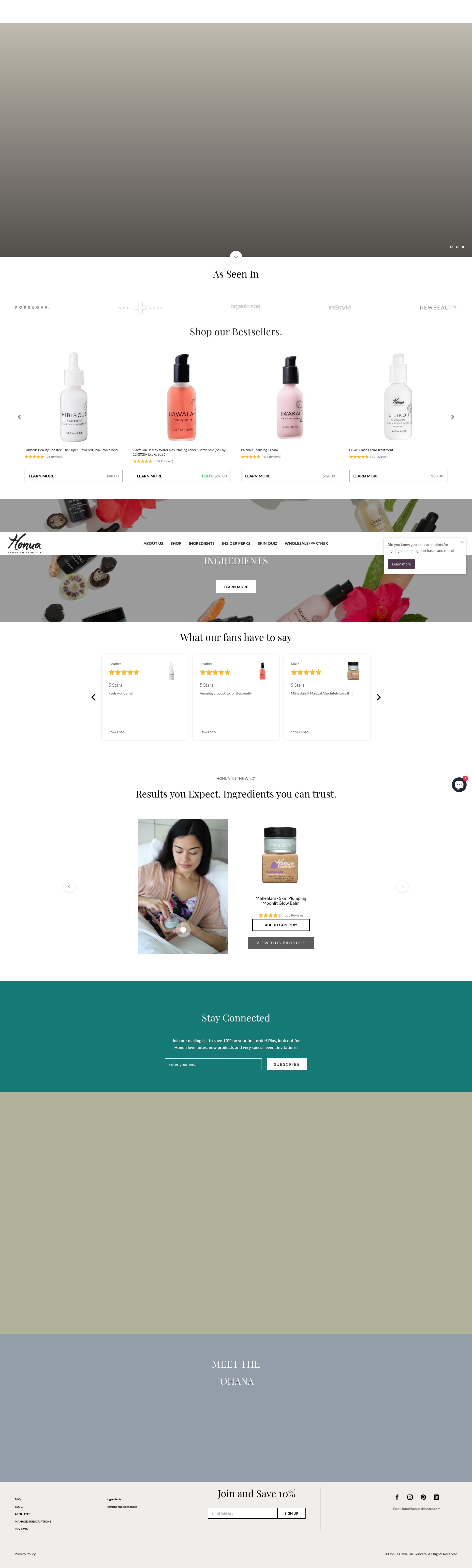 Screenshot of honua-hawaiian-skincare.myshopify.com