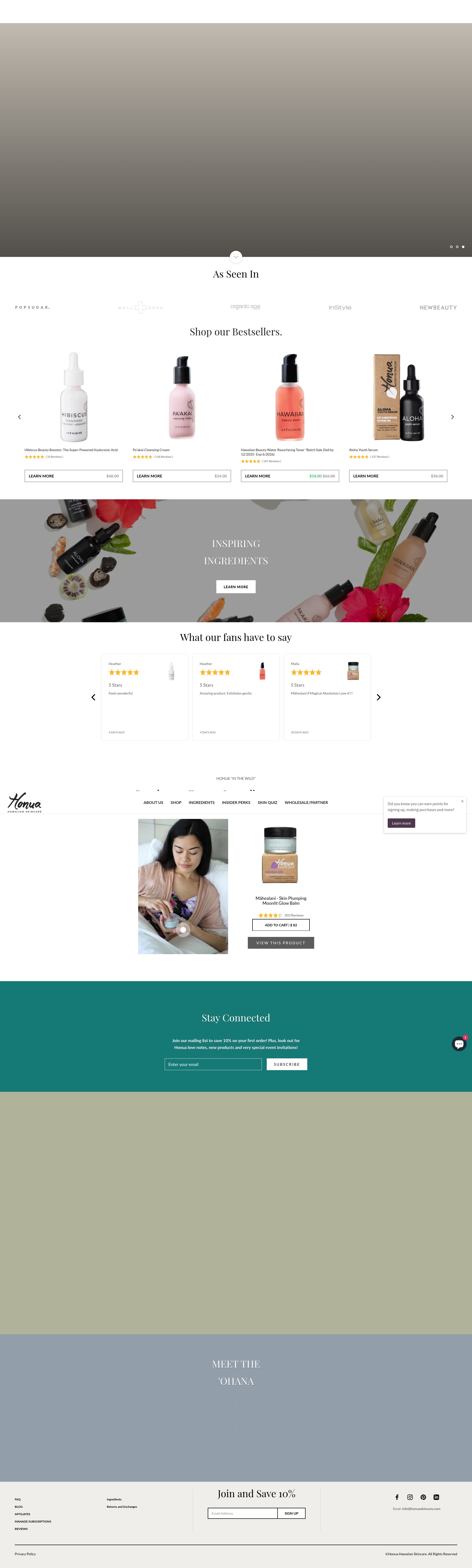 Screenshot of honuaskincare.com