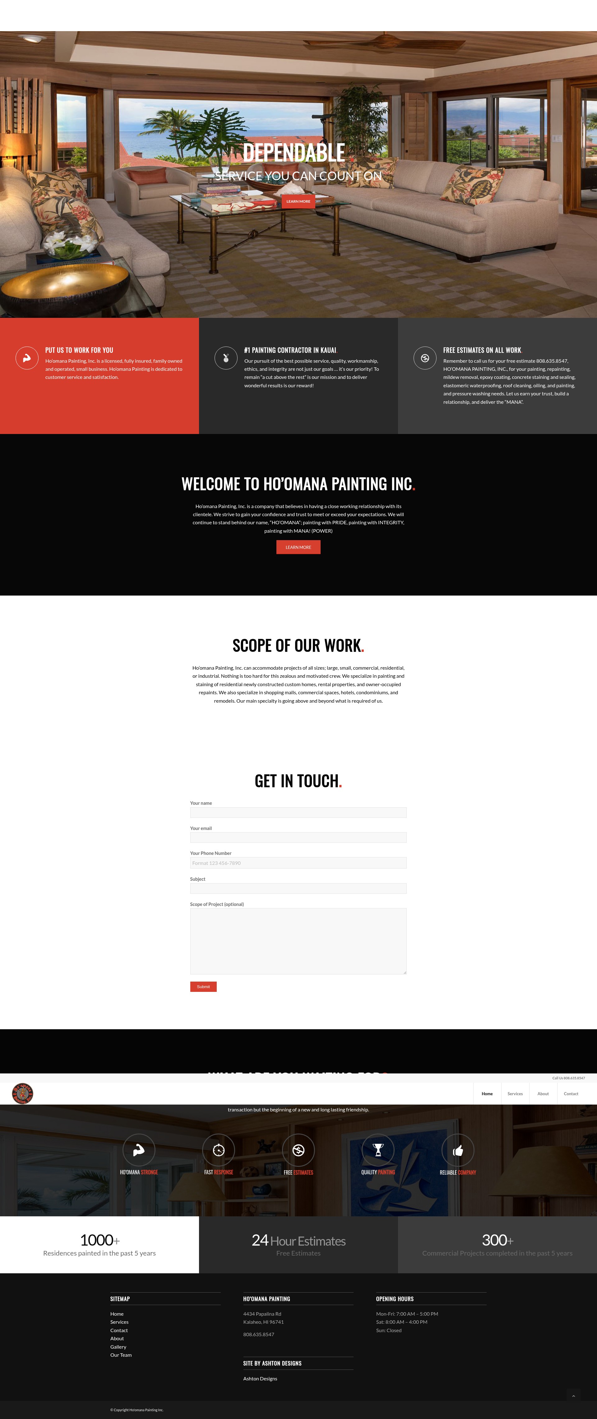 Screenshot of hoomanapainting.com