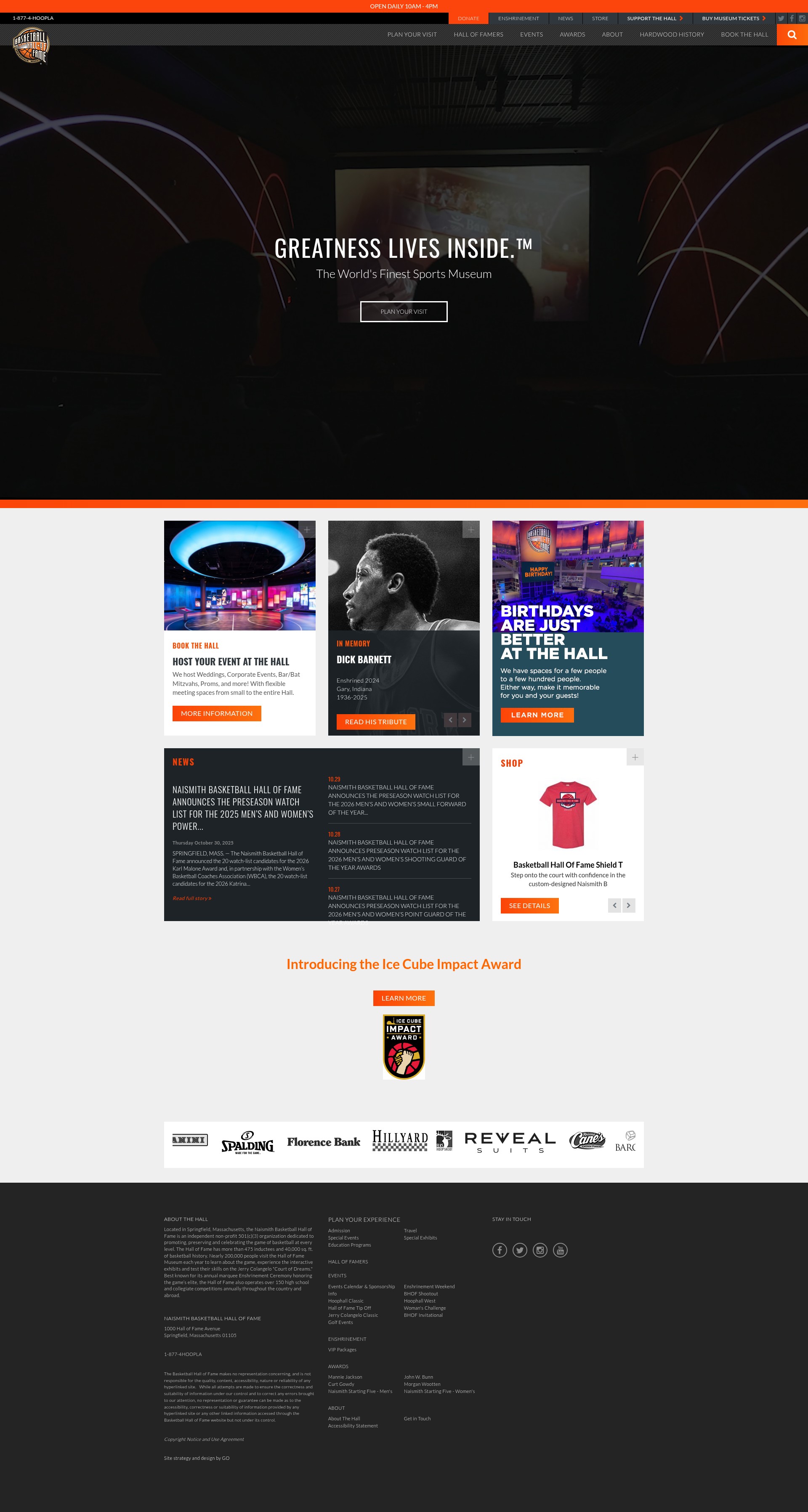 Screenshot of hoophall.com