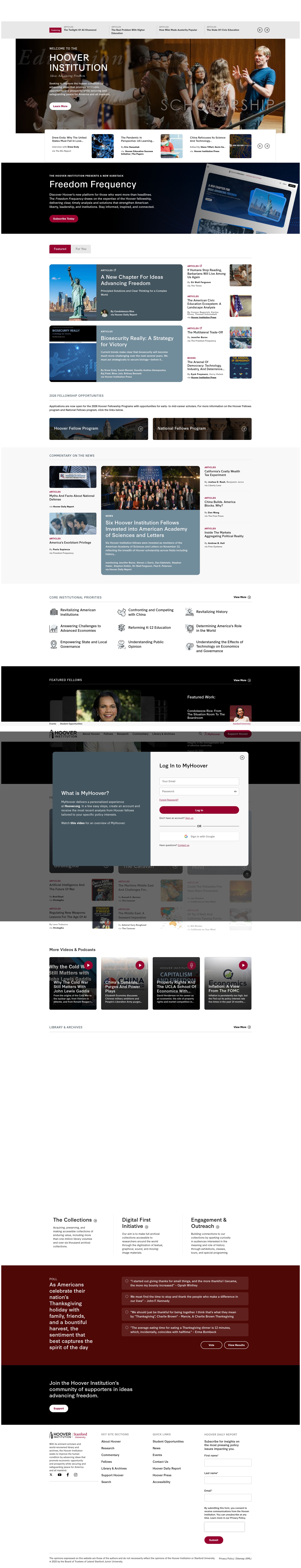 Screenshot of hoover.org