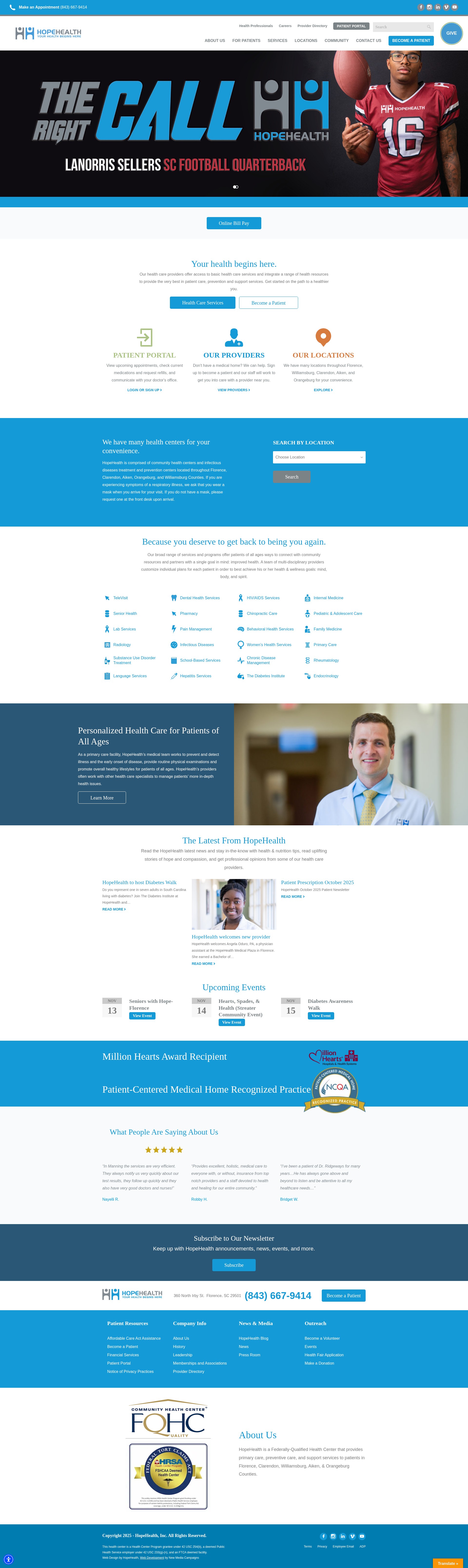 Screenshot of hope-health.org