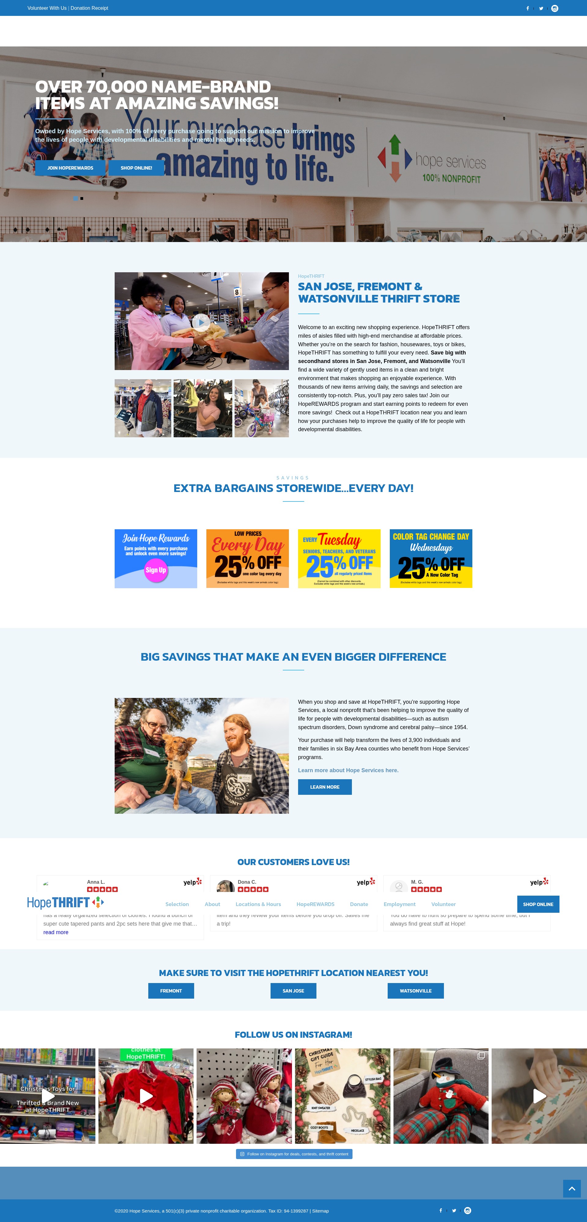 Screenshot of hope-thrift.org