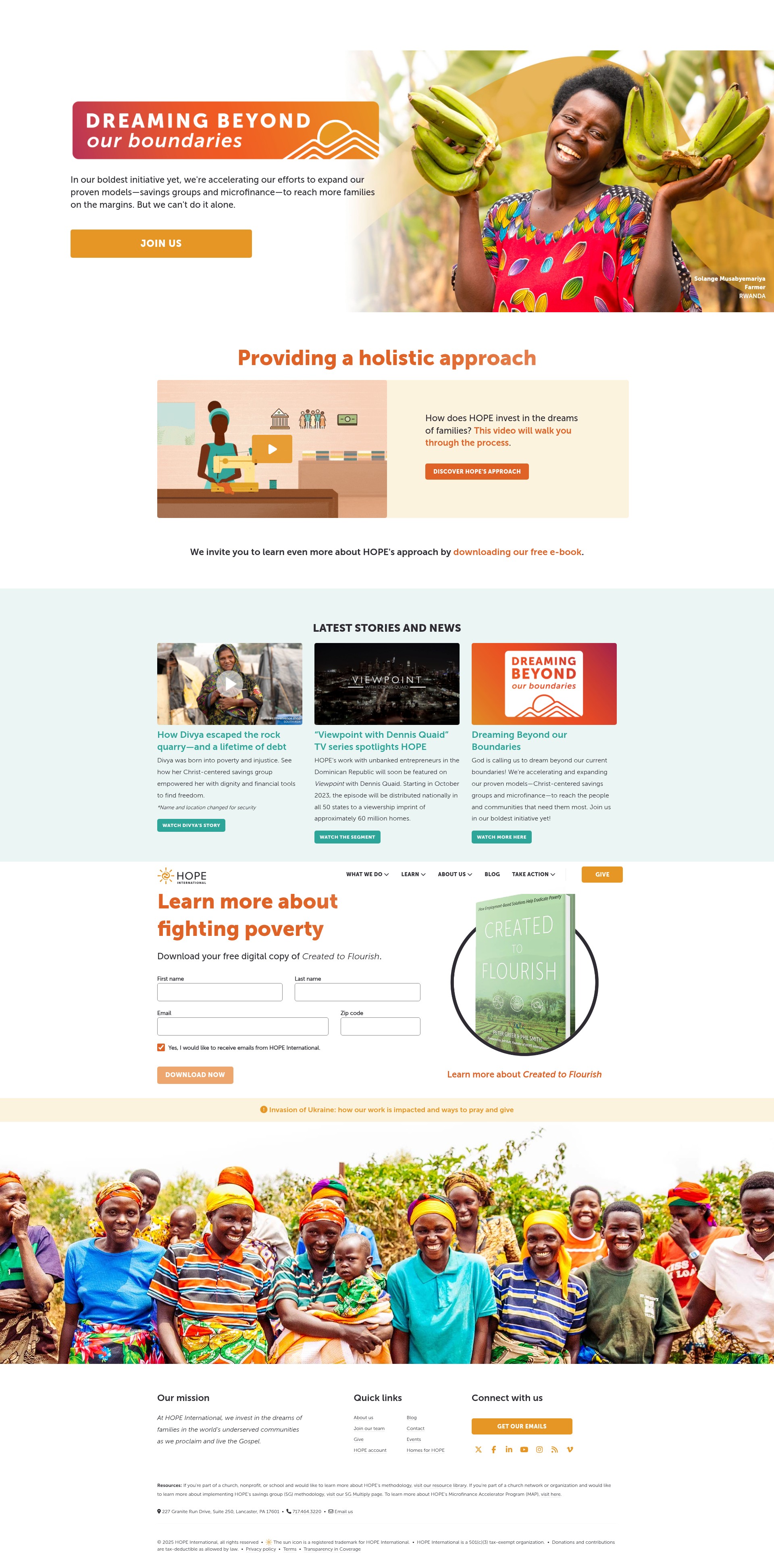 Screenshot of hopeinternational.org