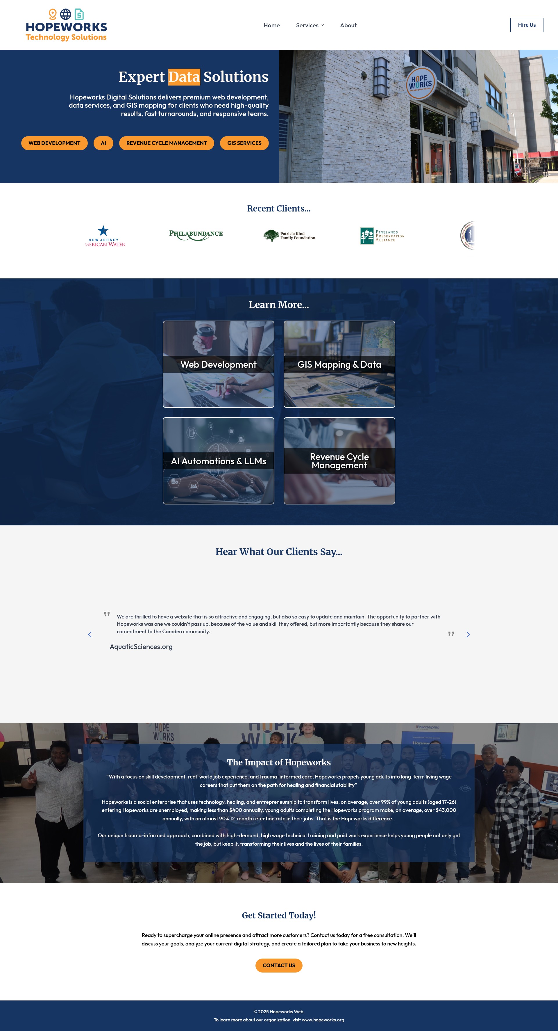 Screenshot of hopeworkstechnologysolutions.com