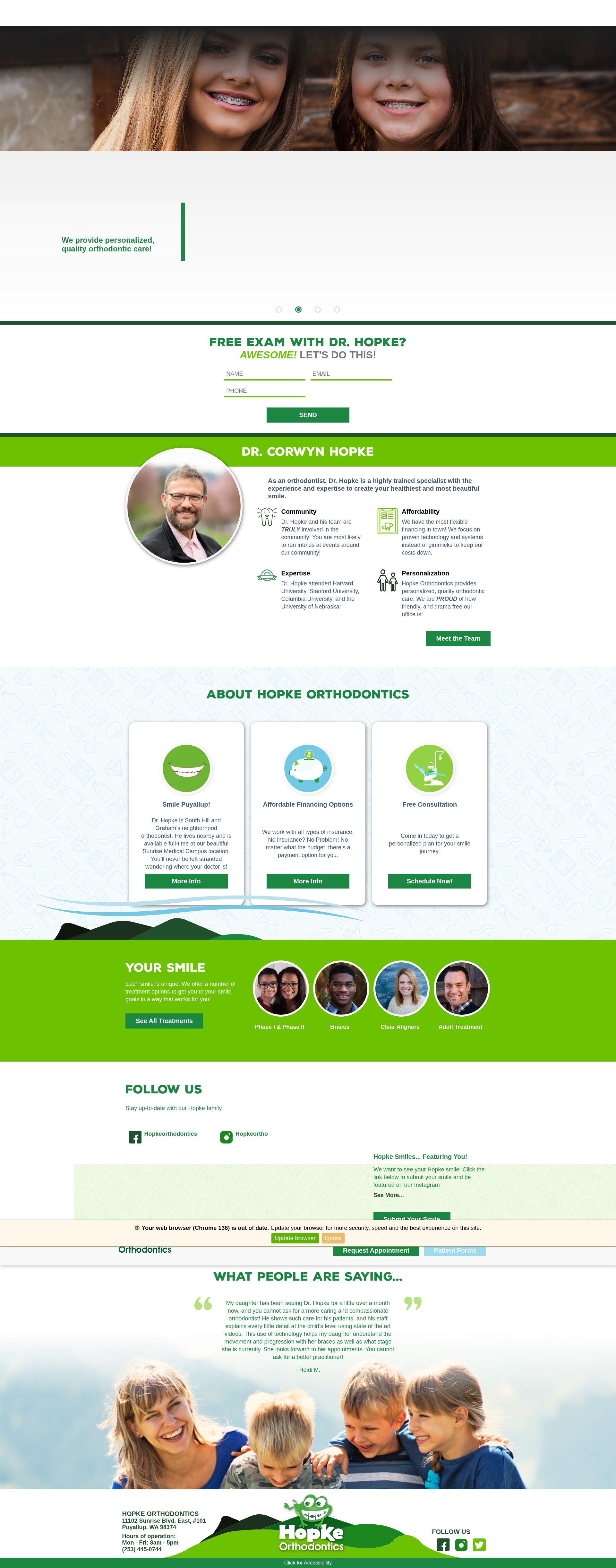 Screenshot of hopkeorthodontics.com