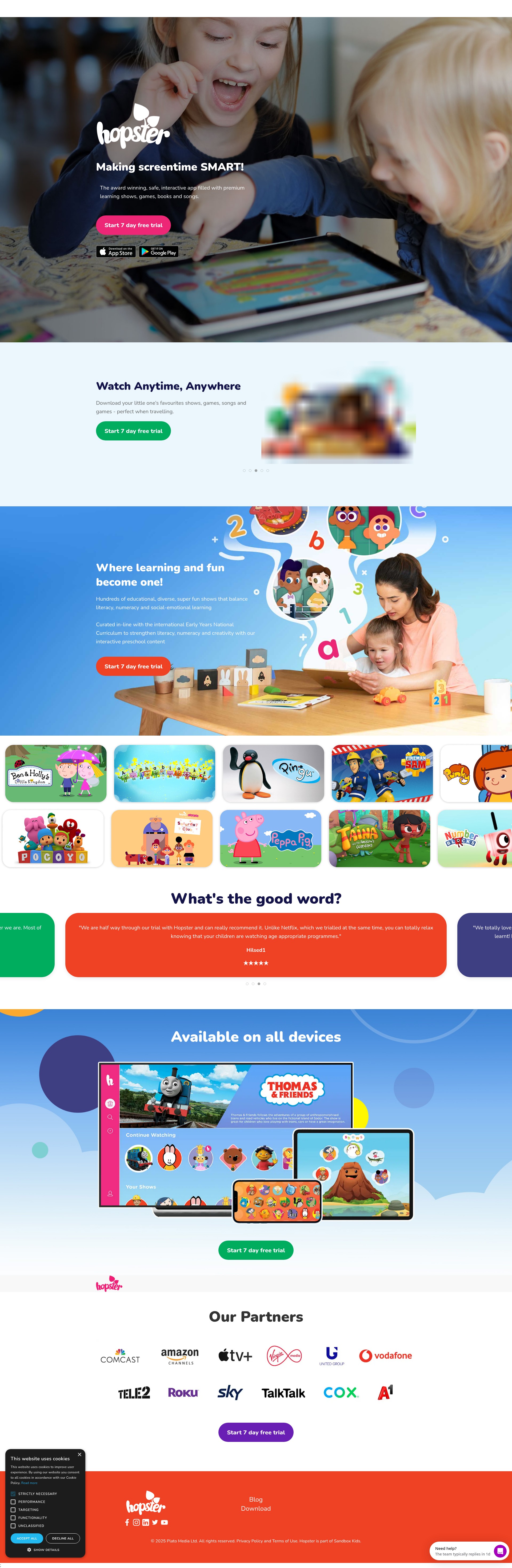 Screenshot of hopster.tv