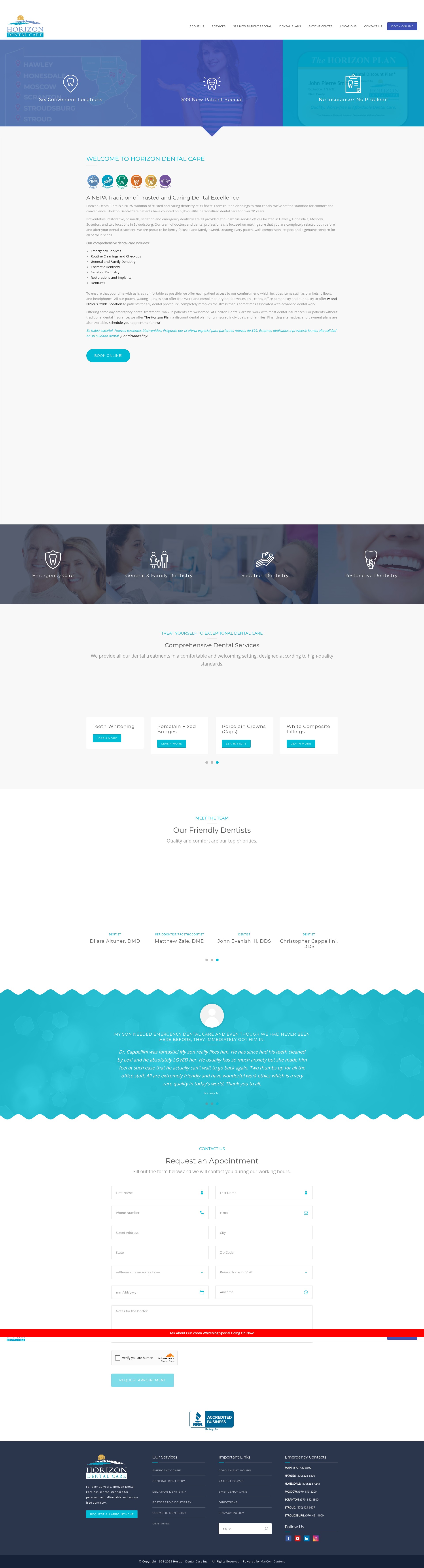 Screenshot of horizondentalcares.com