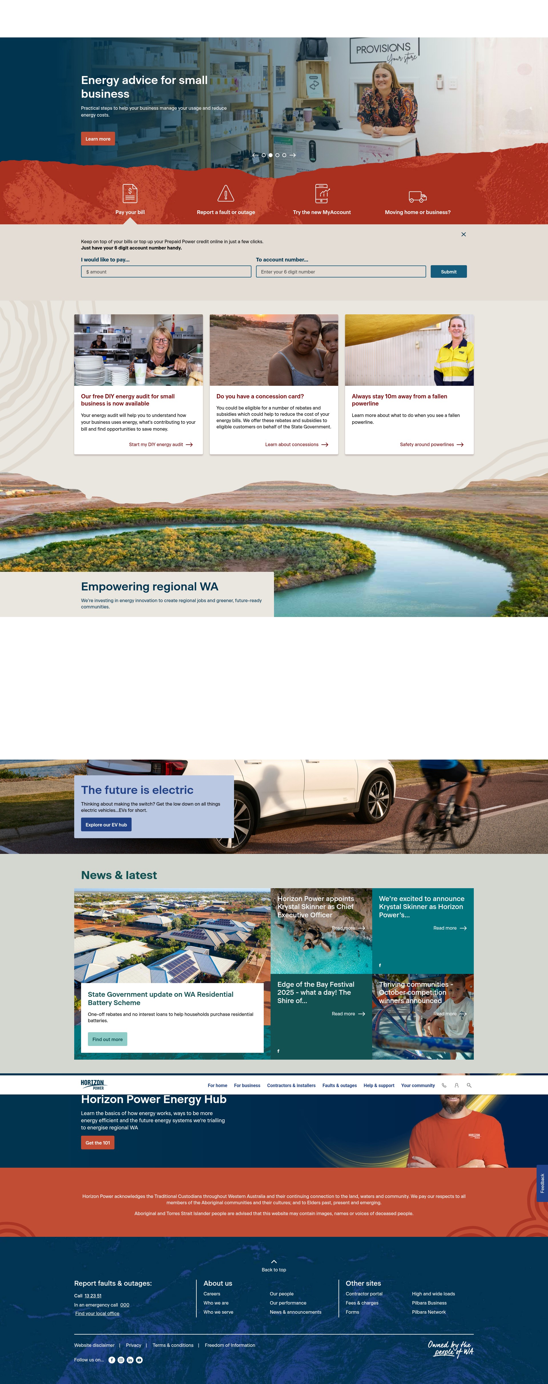 Screenshot of horizonpower.com.au