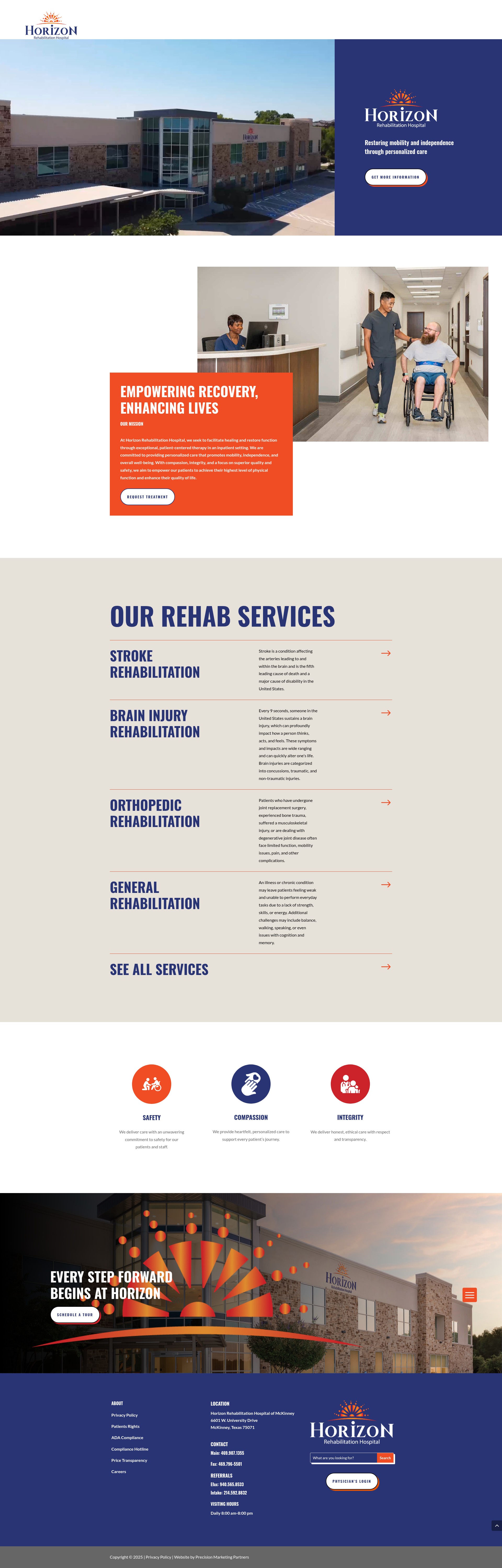Screenshot of horizonrehabhospital.com