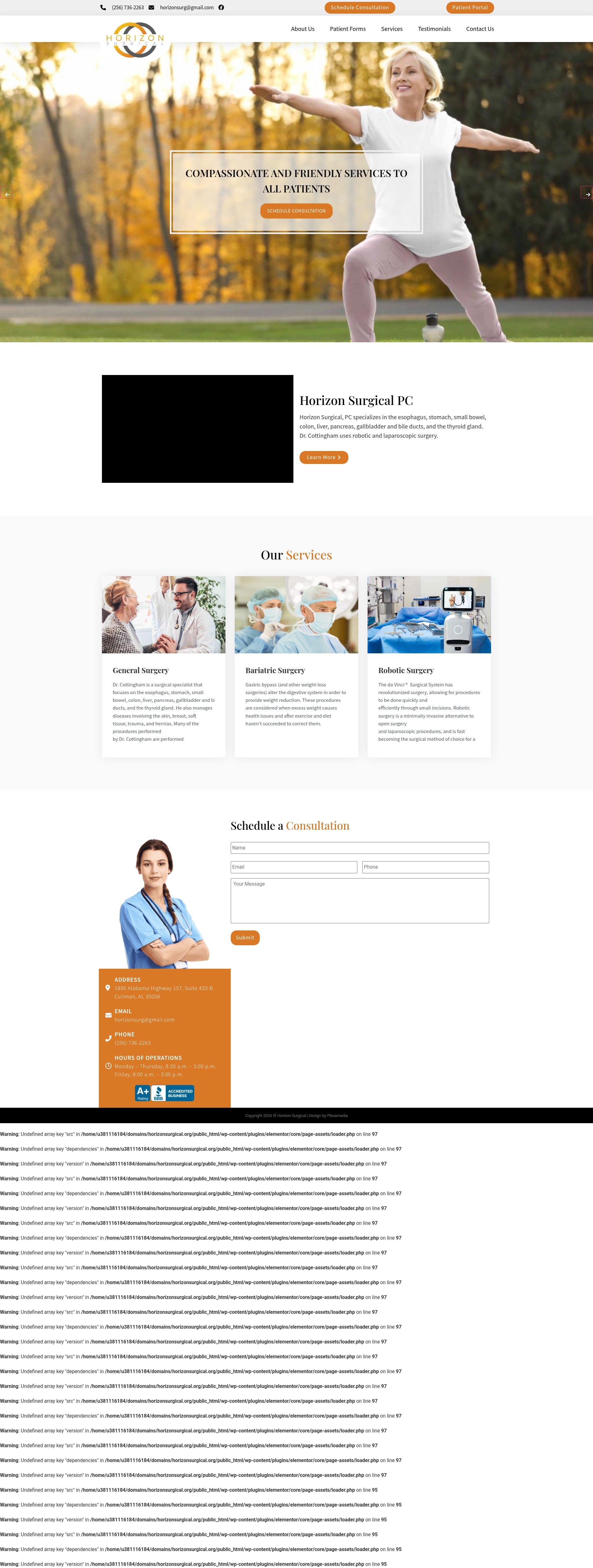 Screenshot of horizonsurgical.org