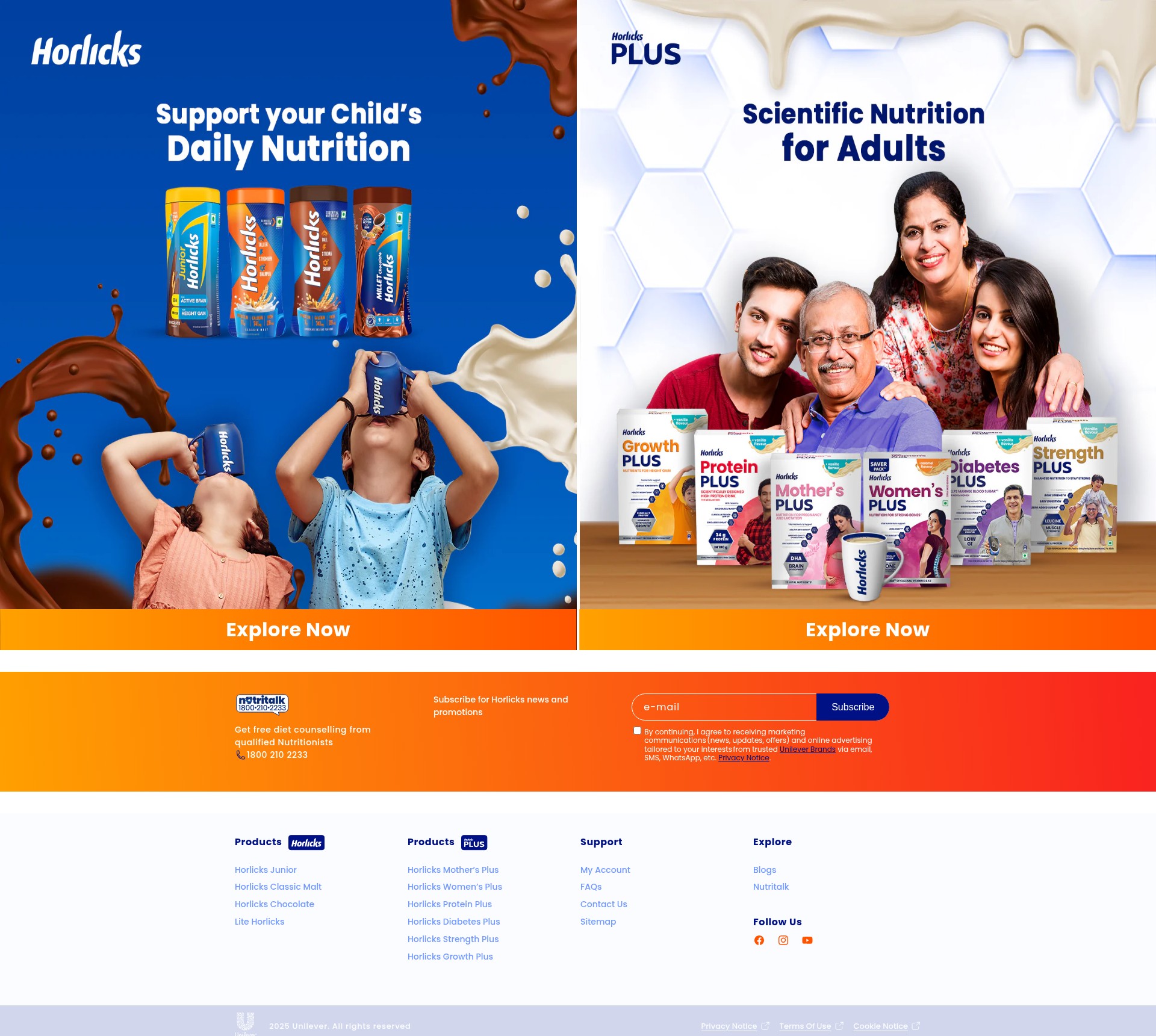 Screenshot of horlicks.in