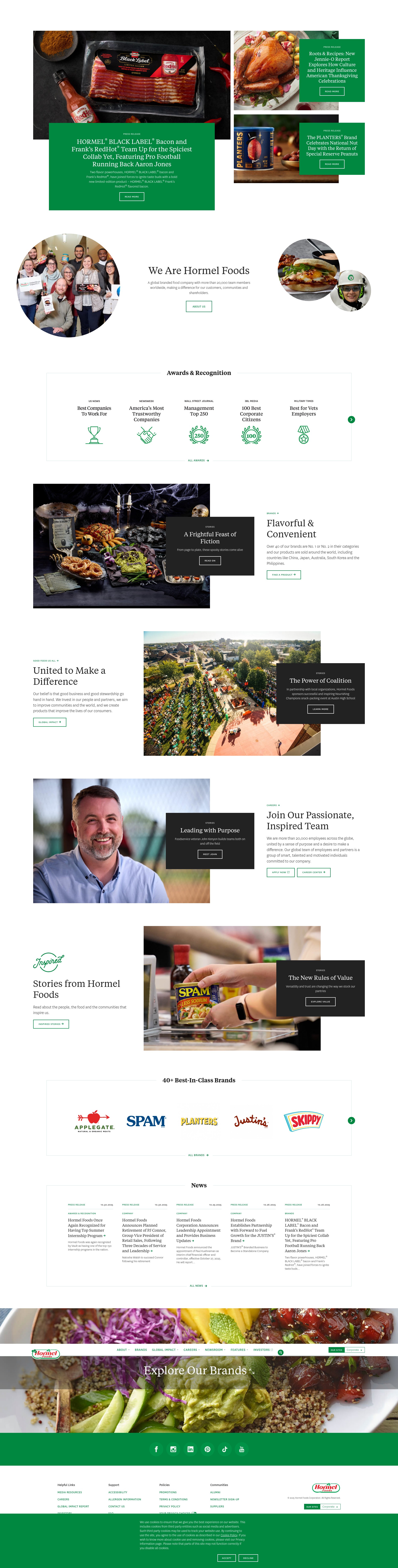 Screenshot of hormelfoods.com