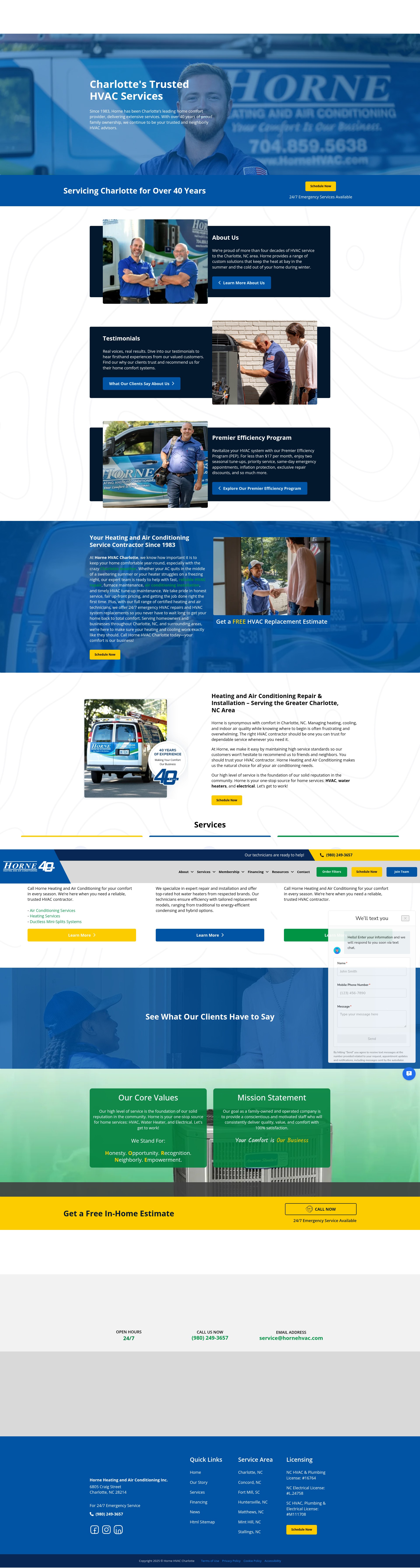 Screenshot of hornehvac.com