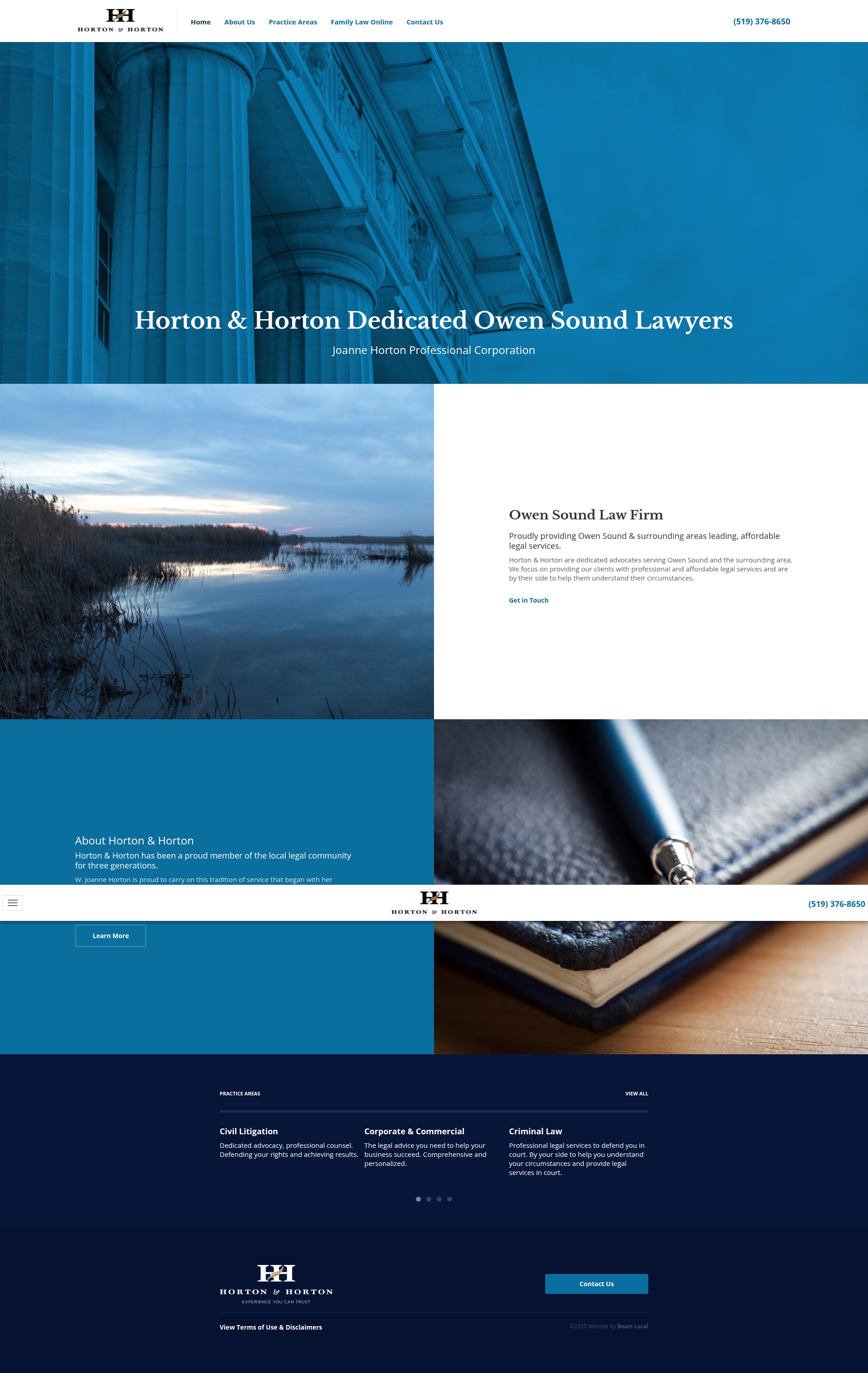 Screenshot of hortonlaw.ca