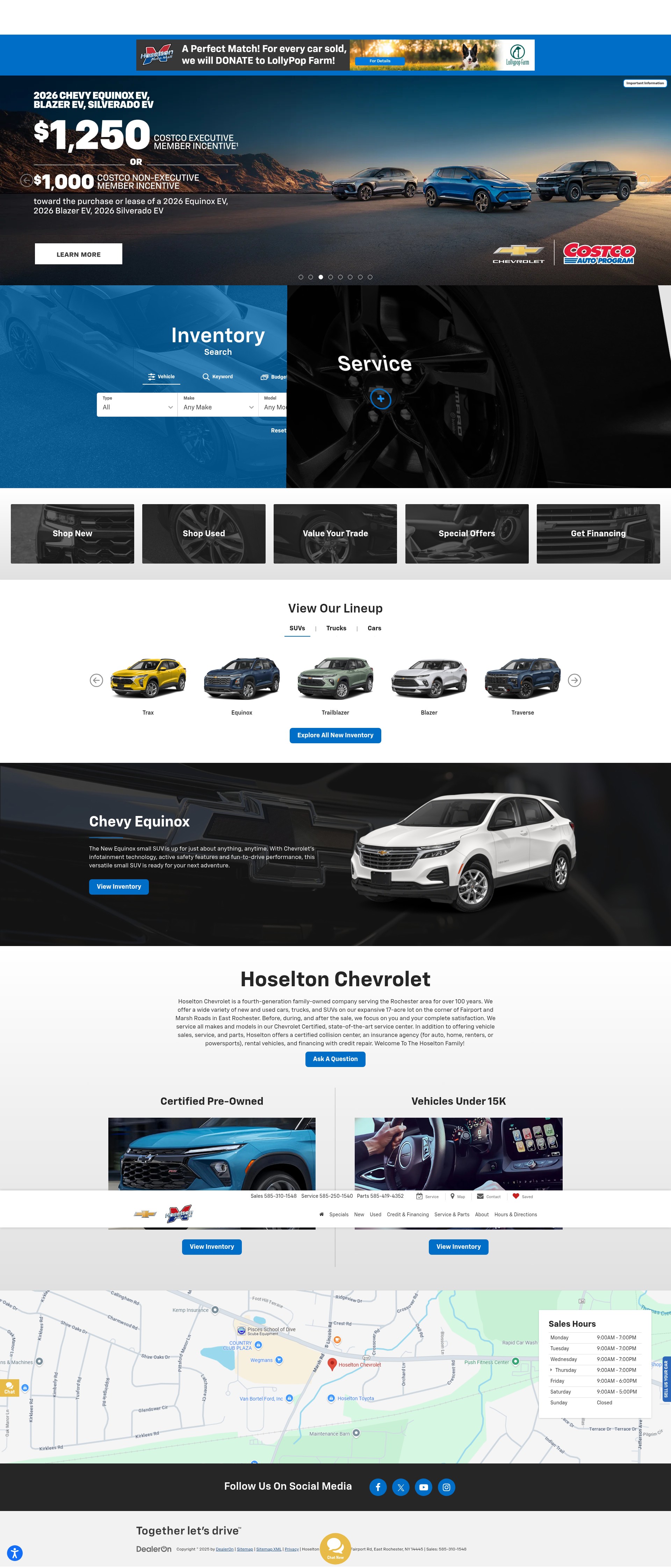 Screenshot of hoseltonchevrolet.com