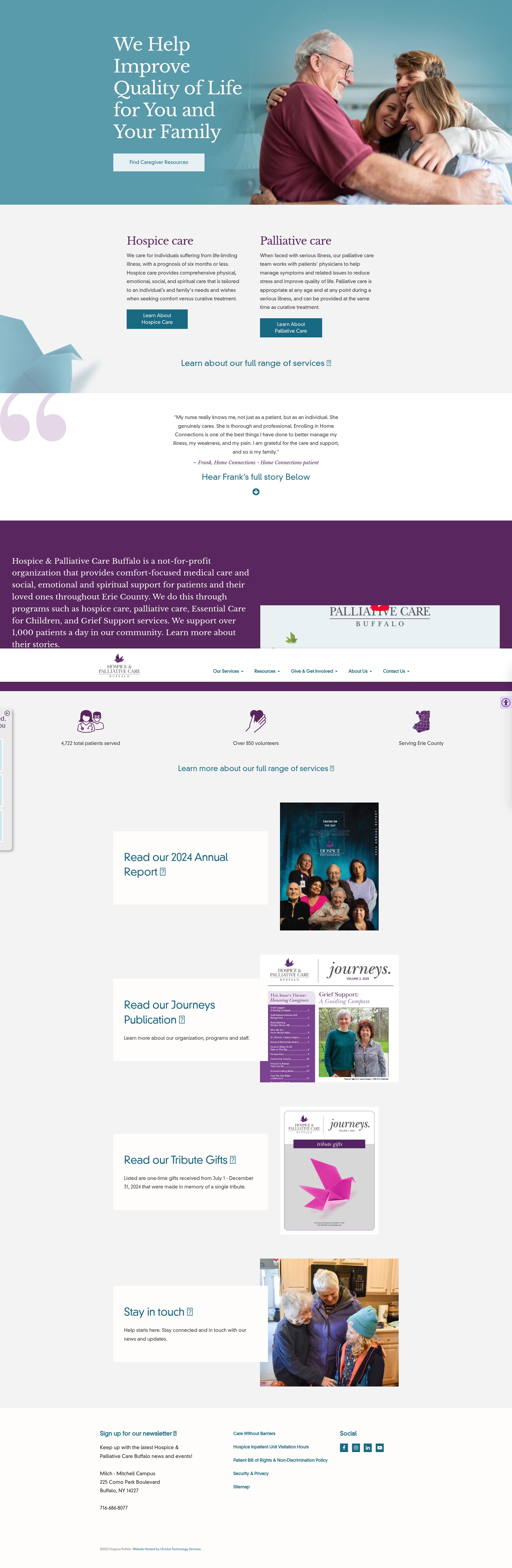 Screenshot of hospicebuffalo.com
