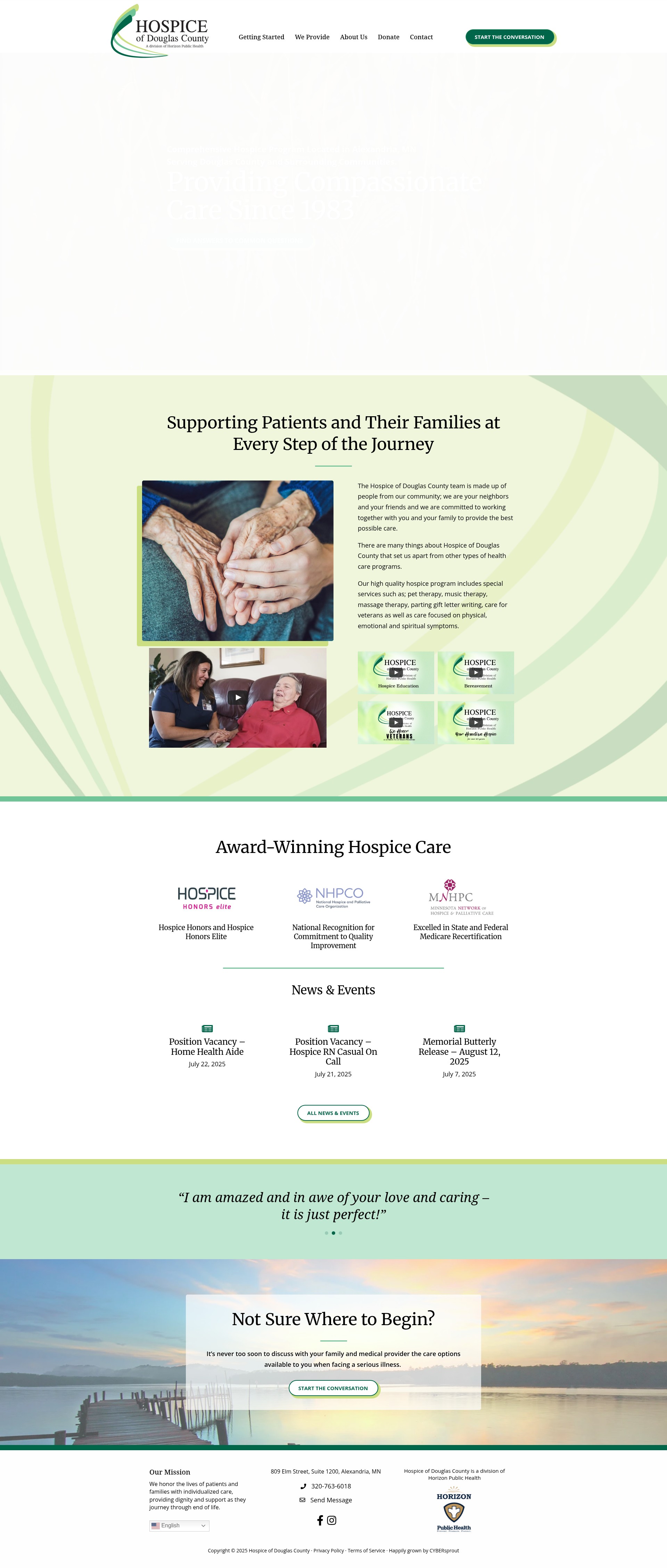 Screenshot of hospicedouglascounty.org