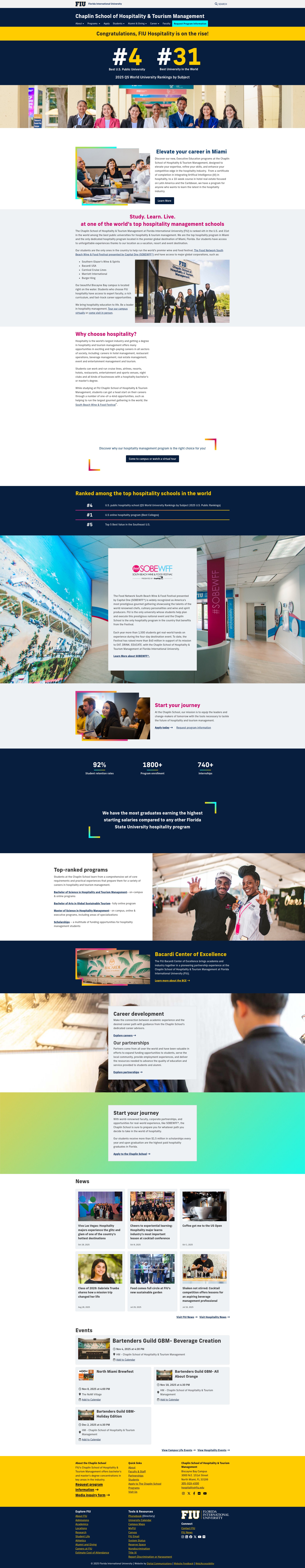 Screenshot of hospitality.fiu.edu
