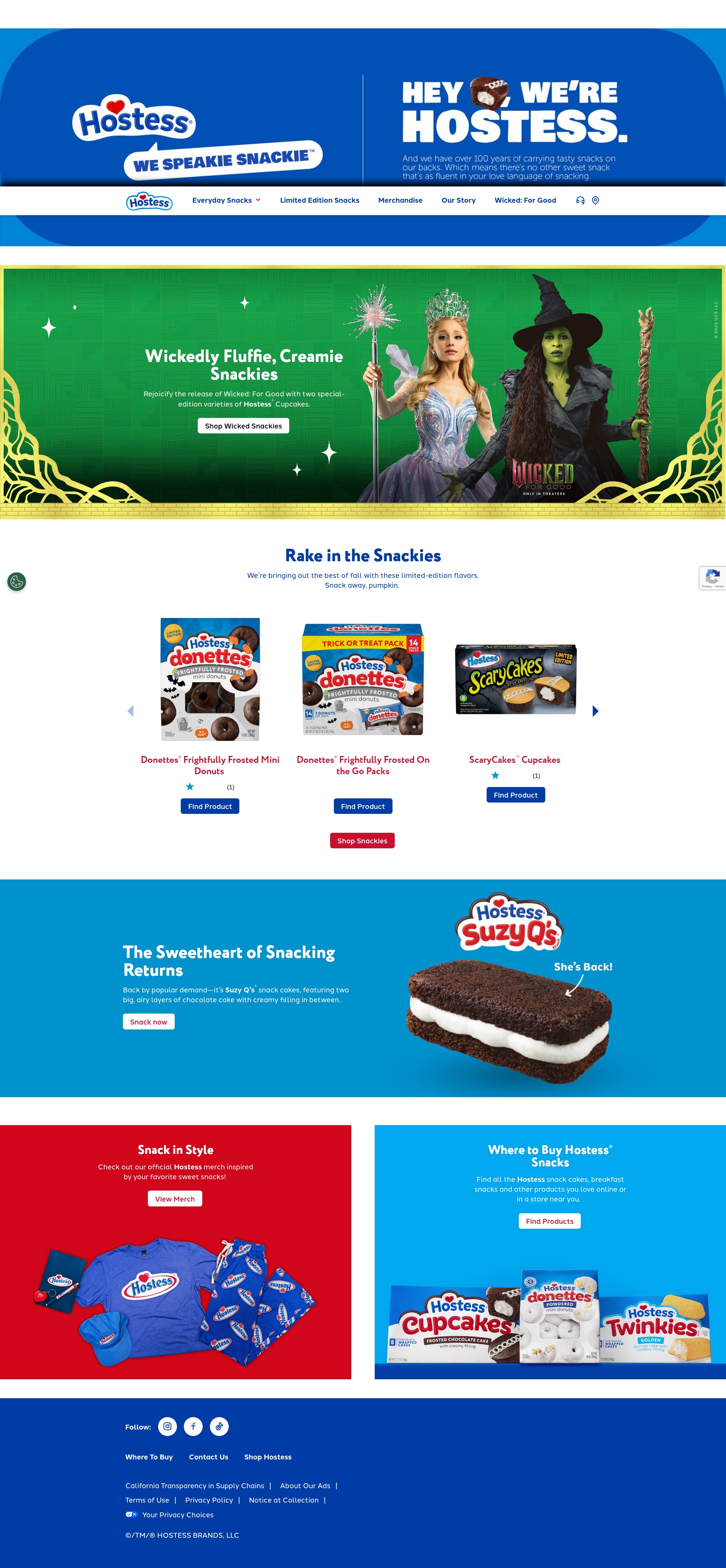 Screenshot of hostesscakes.com