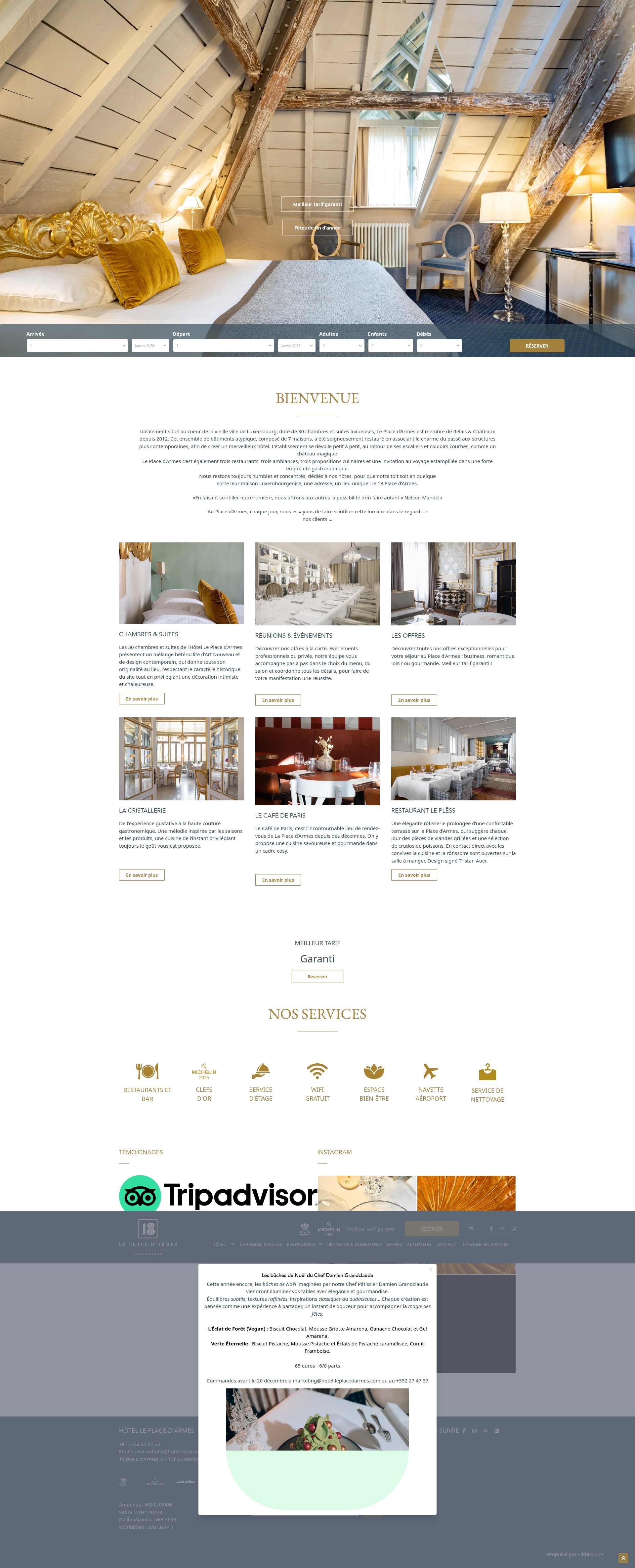 Screenshot of hotel-leplacedarmes.com