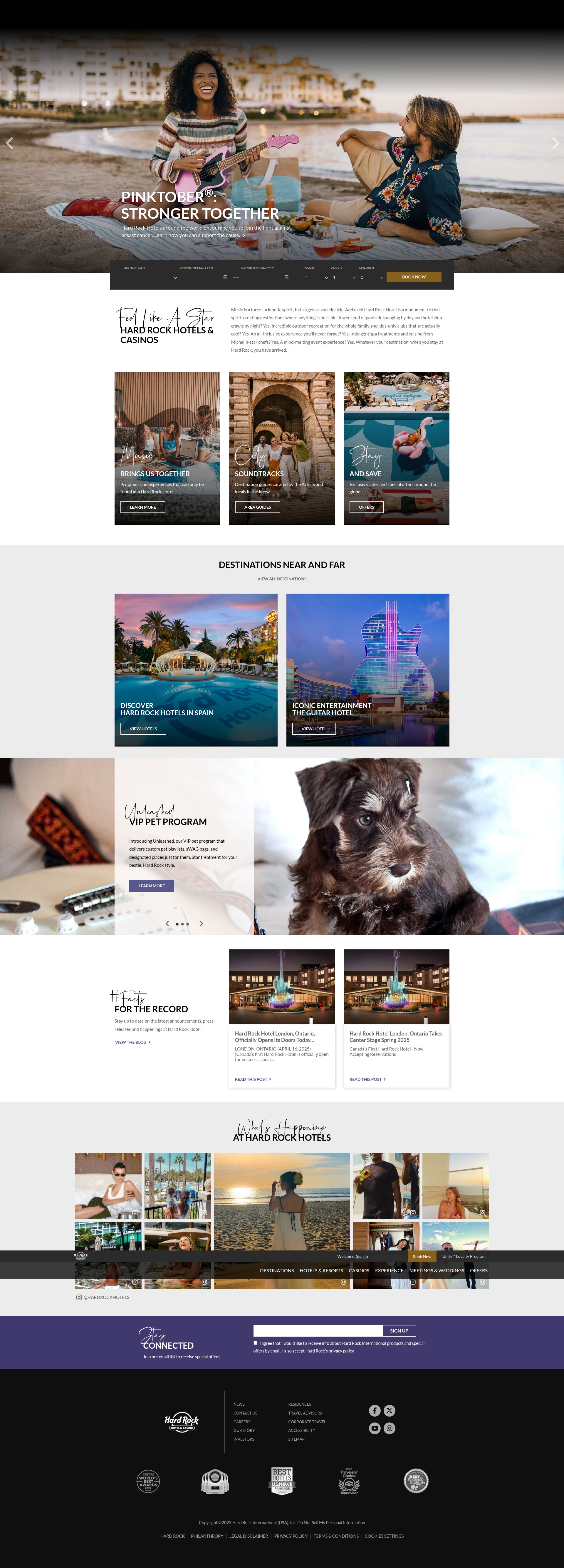 Screenshot of hotel.hardrock.com