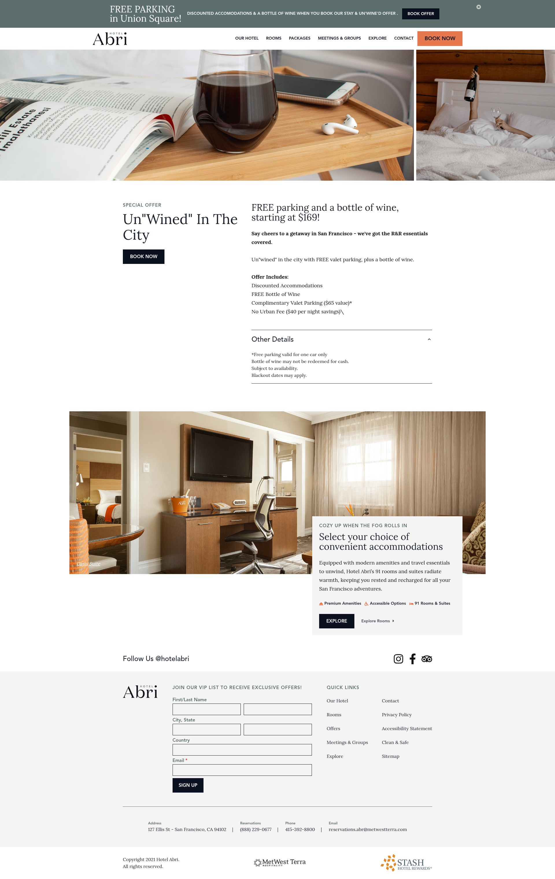 Screenshot of hotelabrisf.com