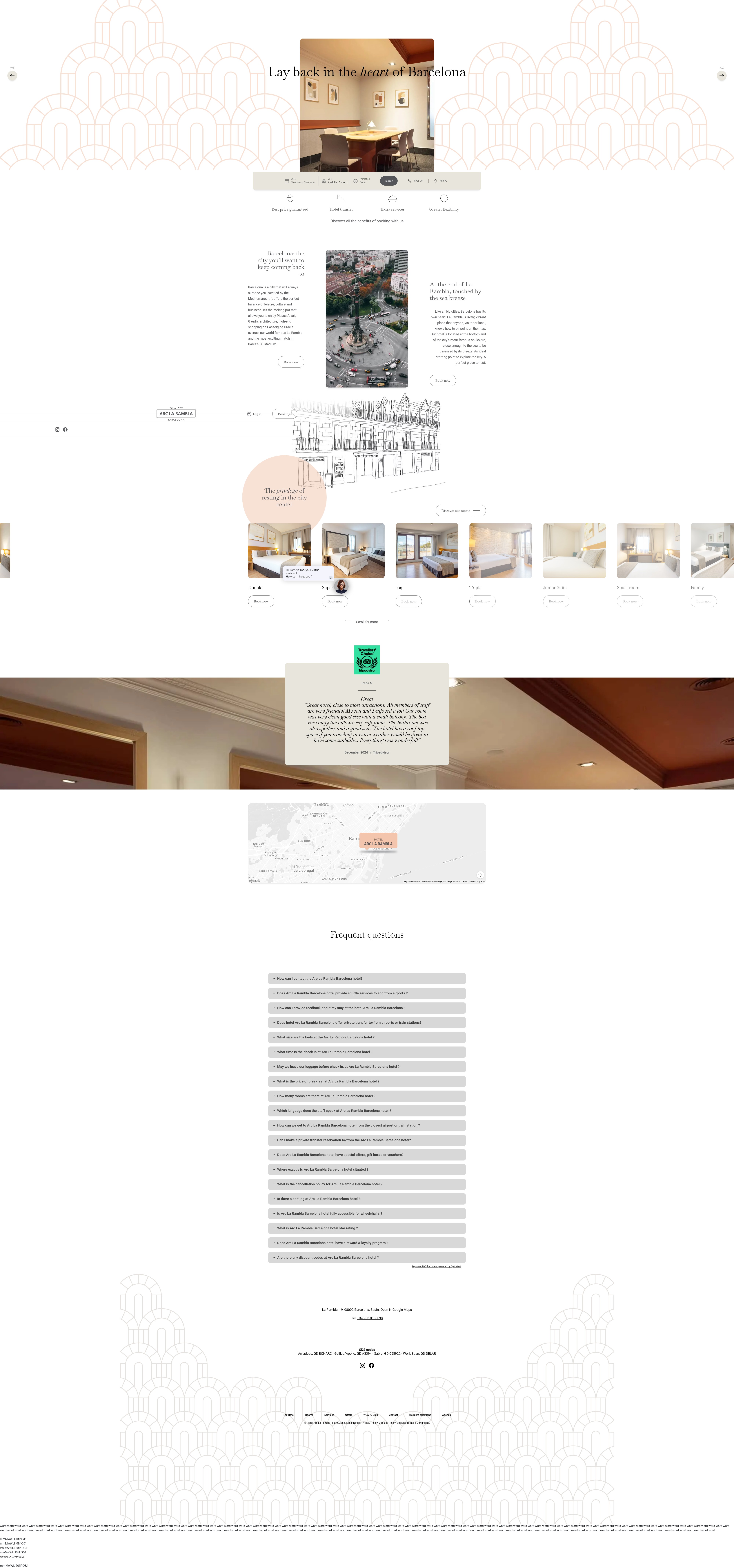 Screenshot of hotelarclarambla.com
