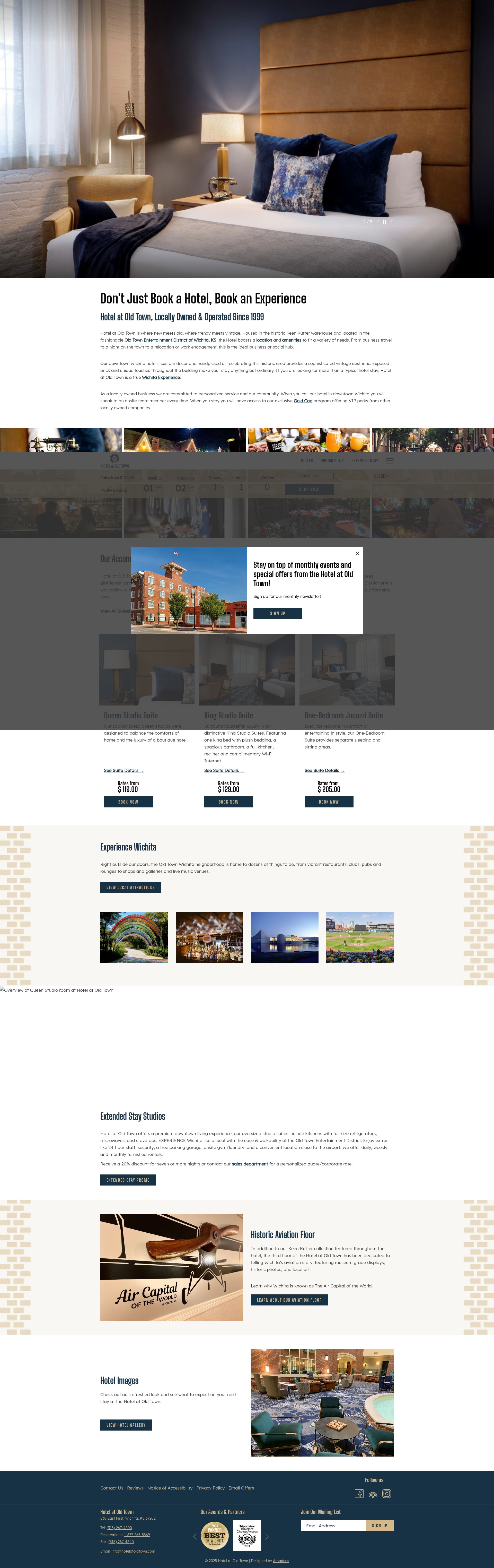 Screenshot of hotelatoldtown.com