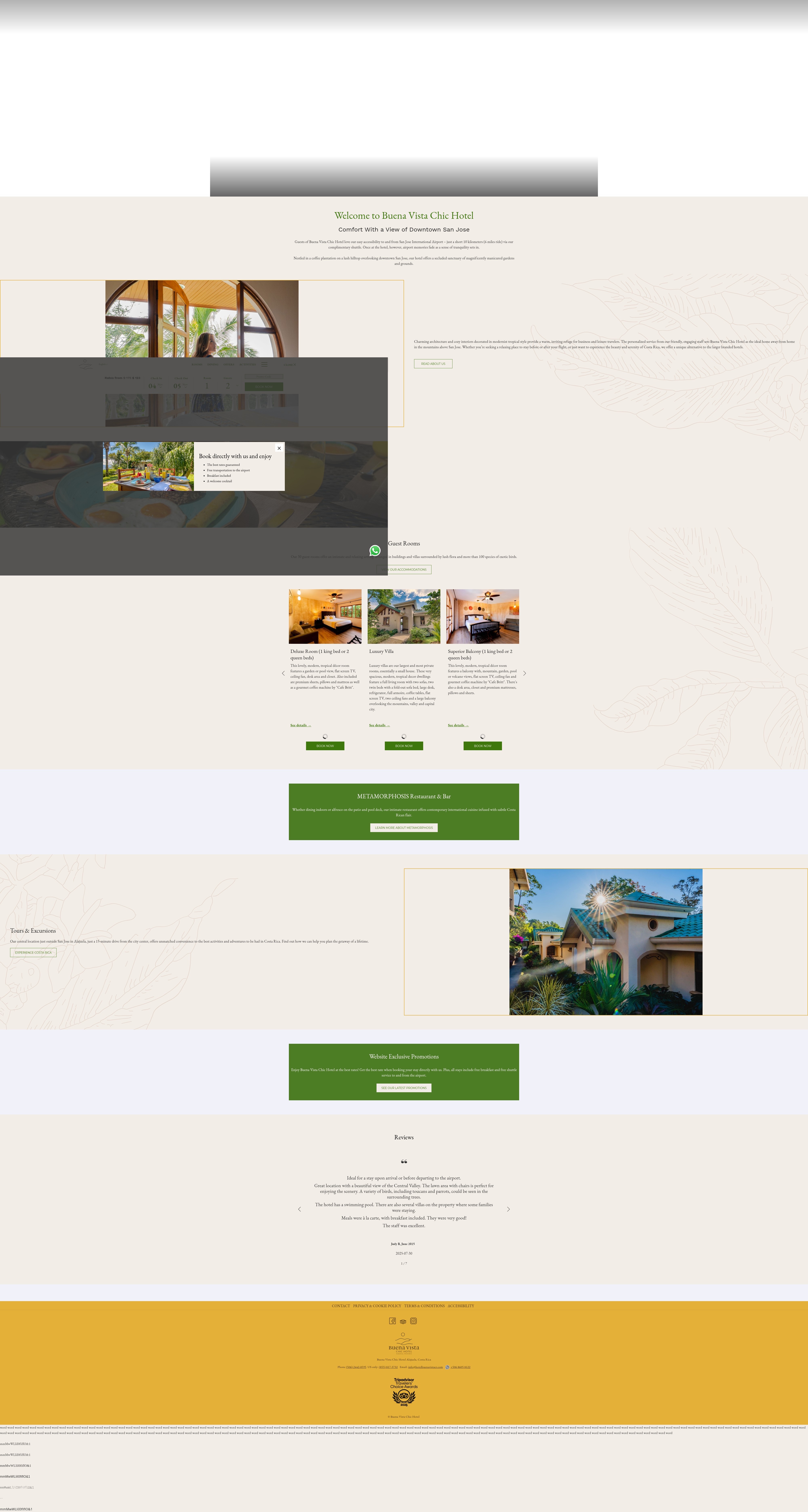 Screenshot of hotelbuenavistacr.com