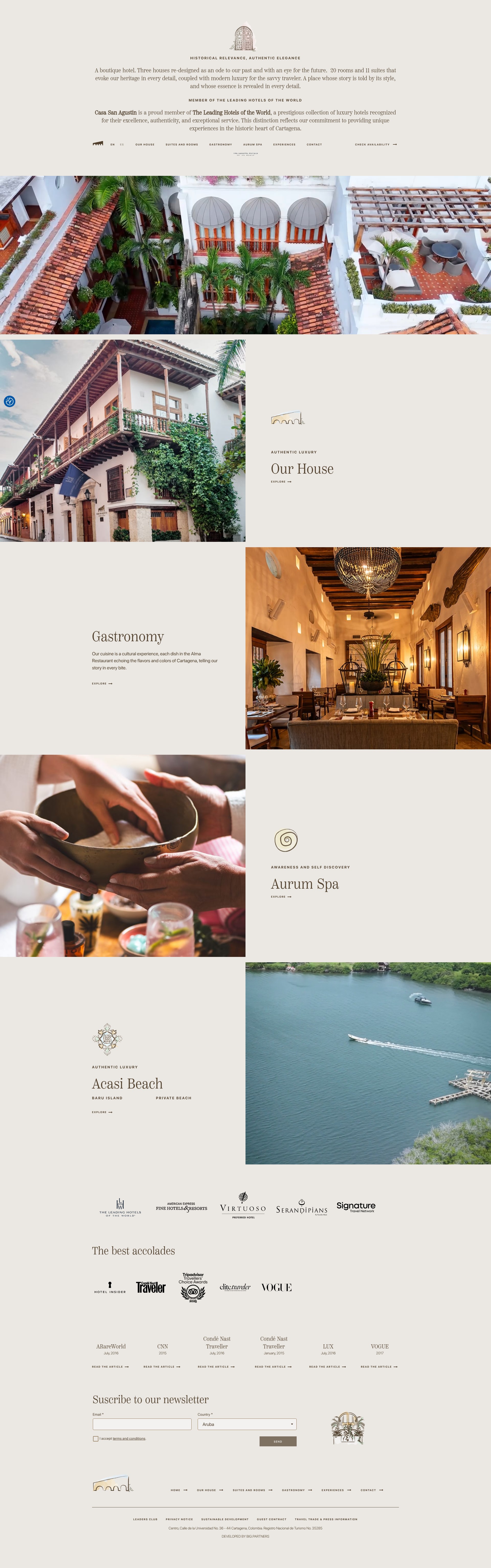 Screenshot of hotelcasasanagustin.com