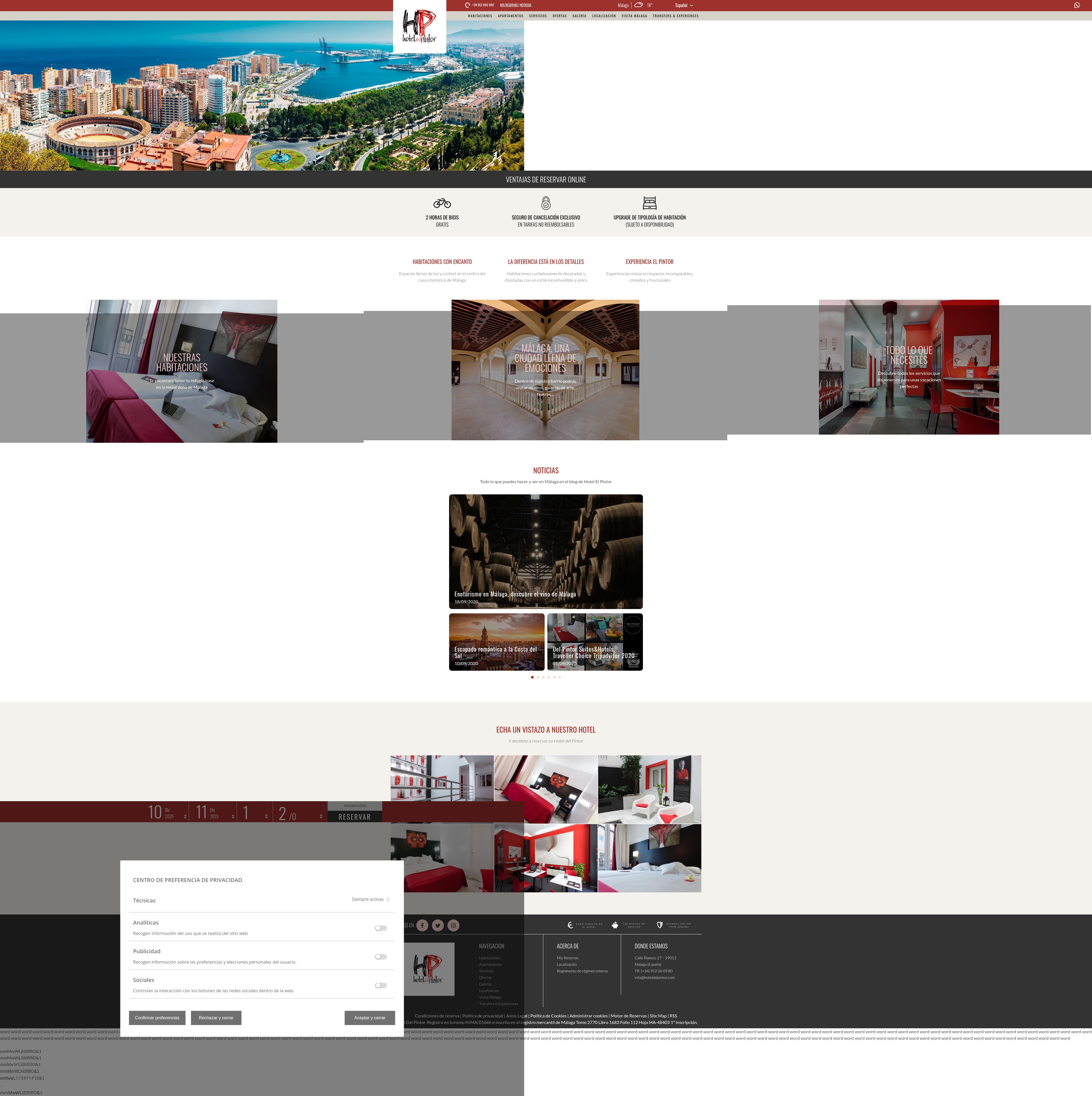 Screenshot of hoteldelpintor.com