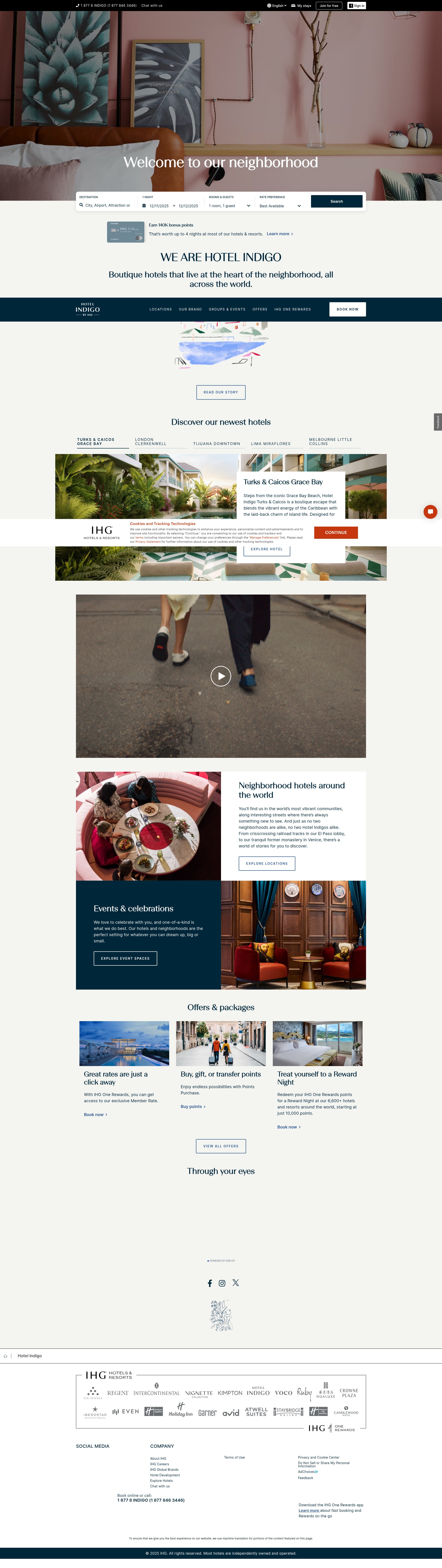 Screenshot of hotelindigo.com