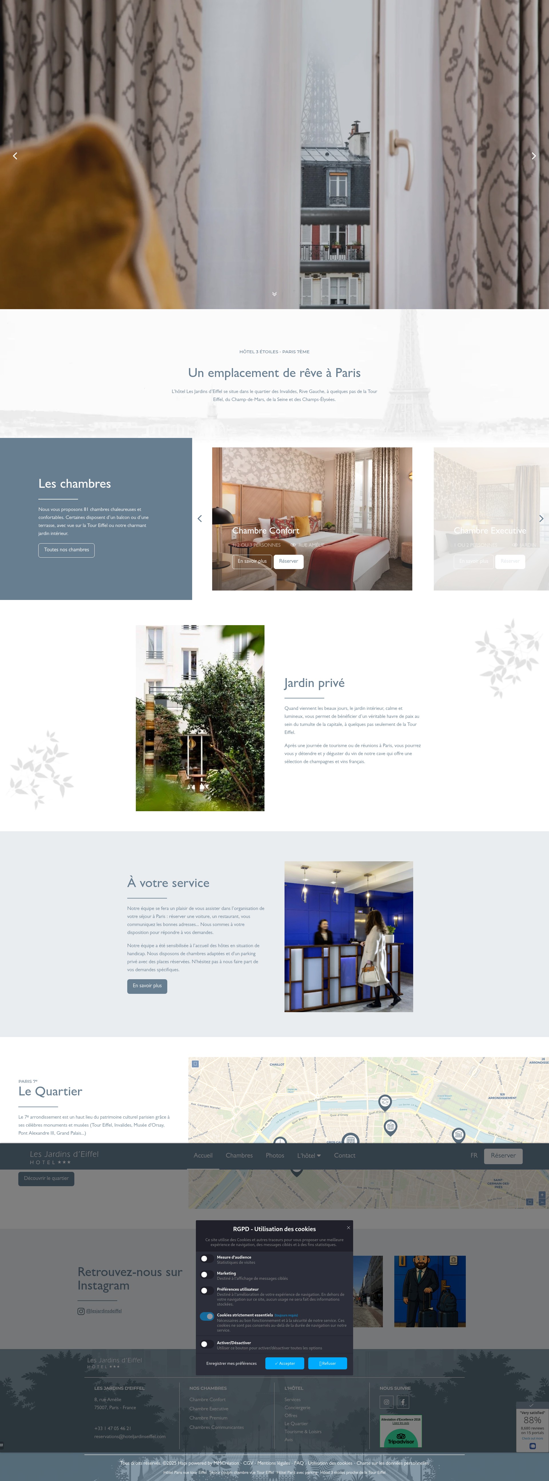 Screenshot of hoteljardinseiffel.com