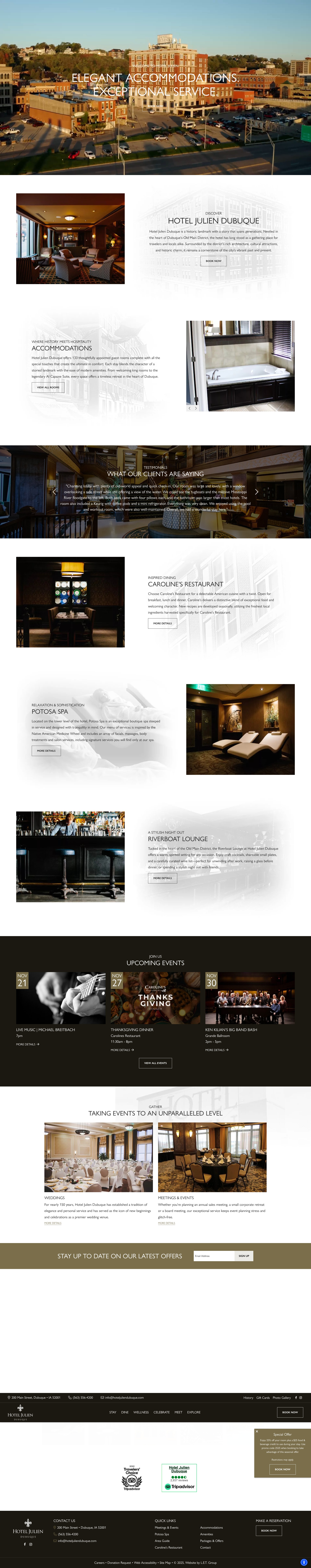 Screenshot of hoteljuliendubuque.com