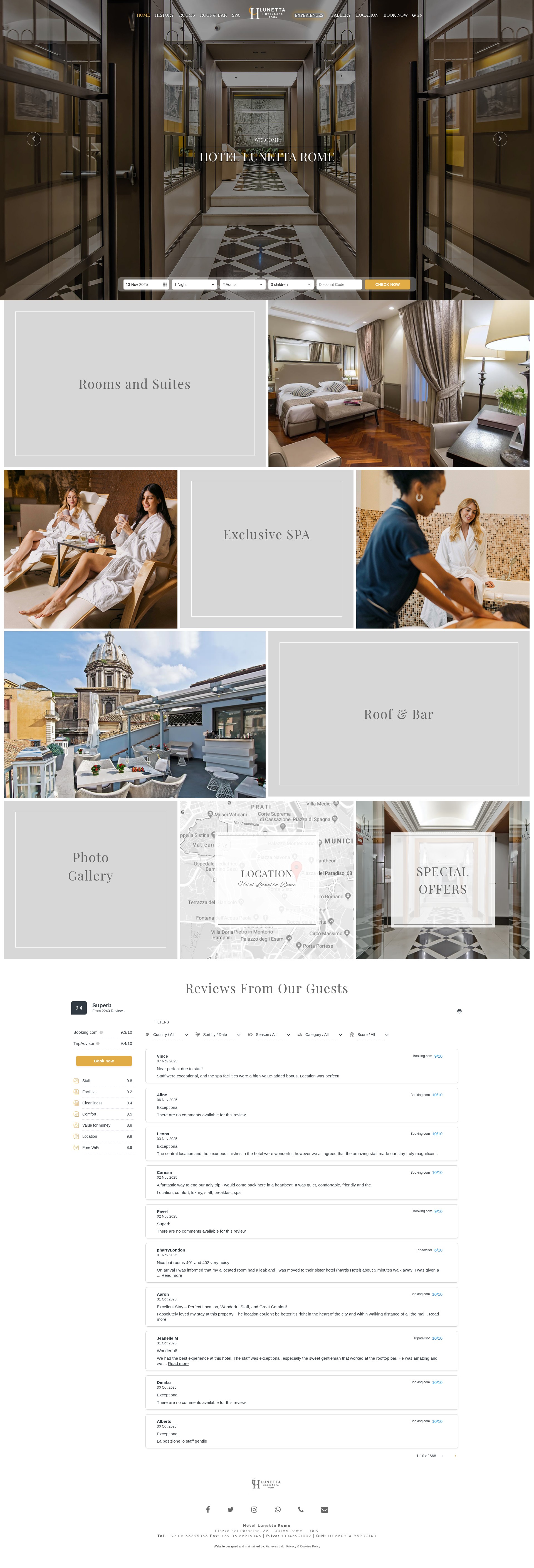 Screenshot of hotellunetta.com
