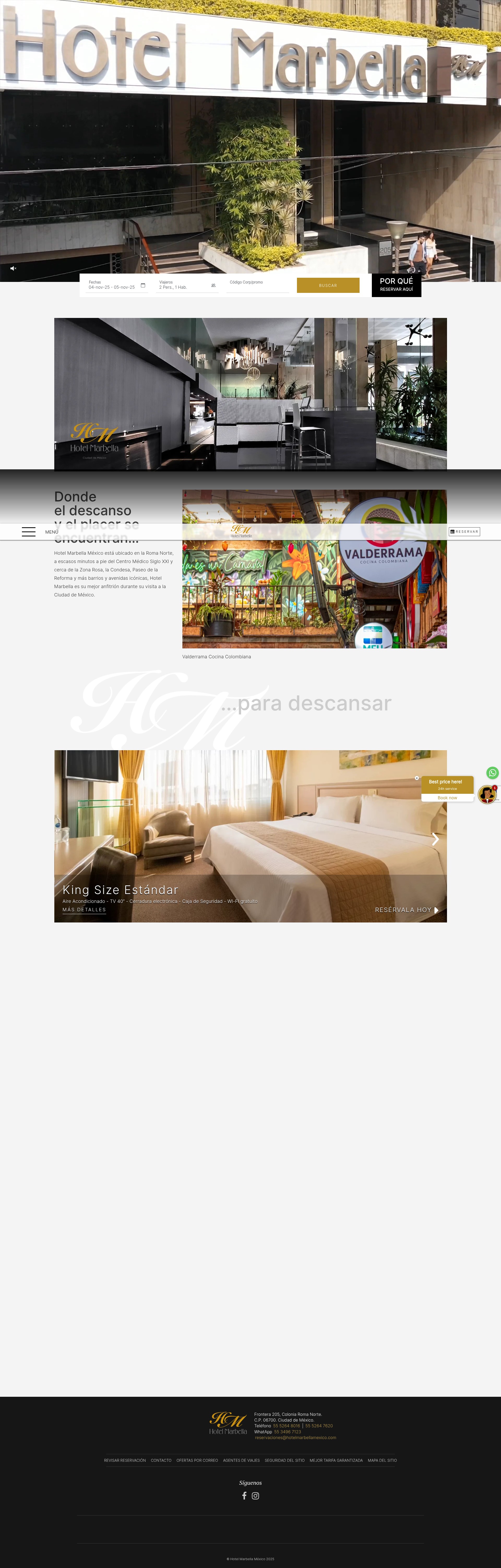 Screenshot of hotelmarbellamexico.com
