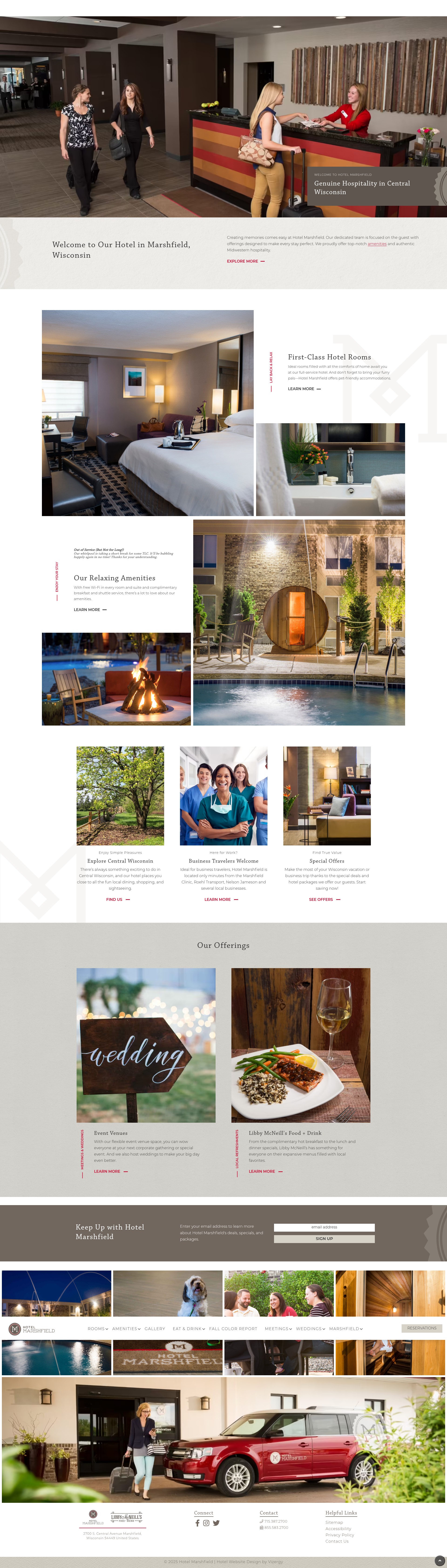 Screenshot of hotelmarshfield.com