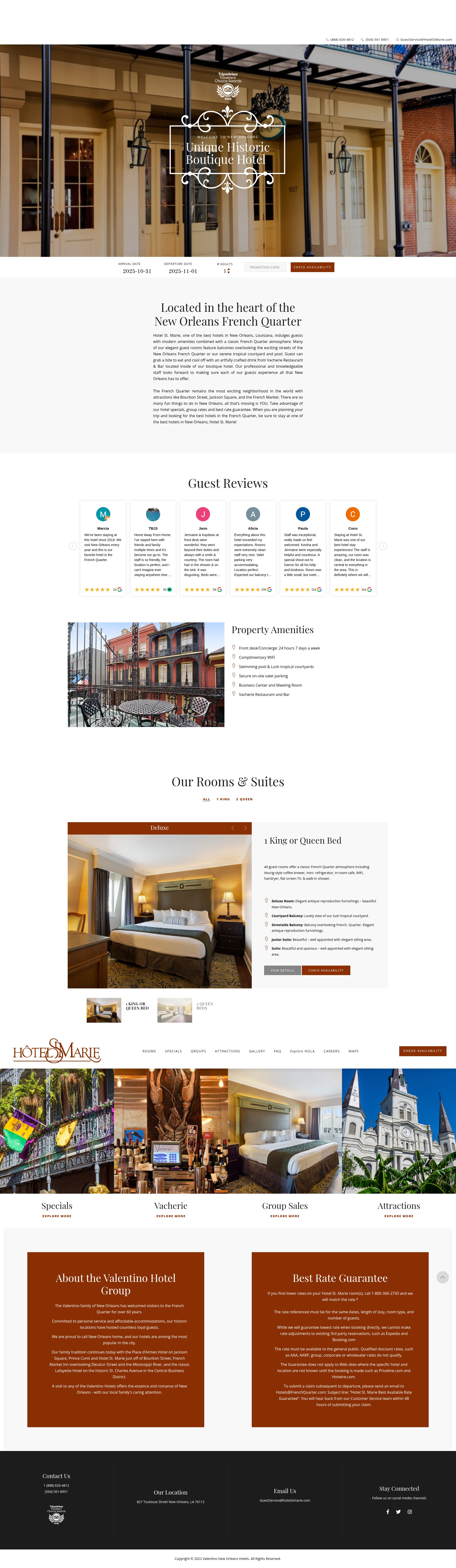 Screenshot of hotelstmarie.com