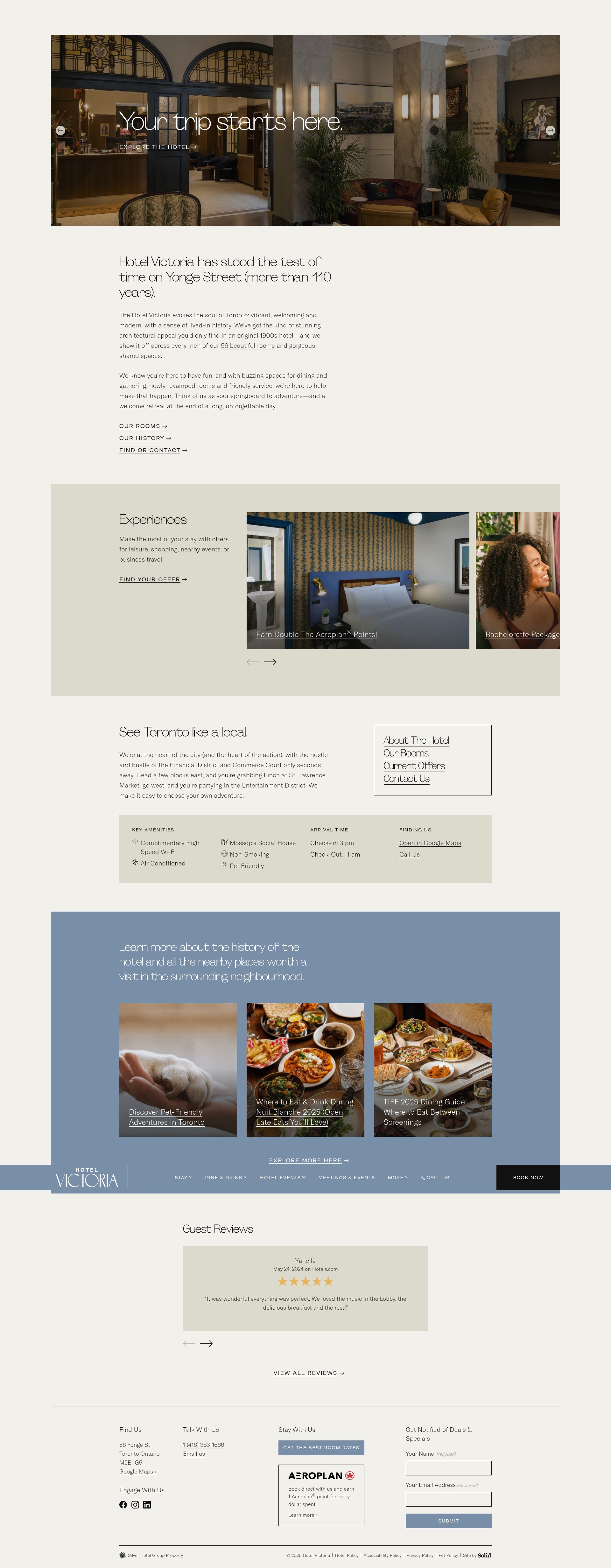 Screenshot of hotelvictoriatoronto.com