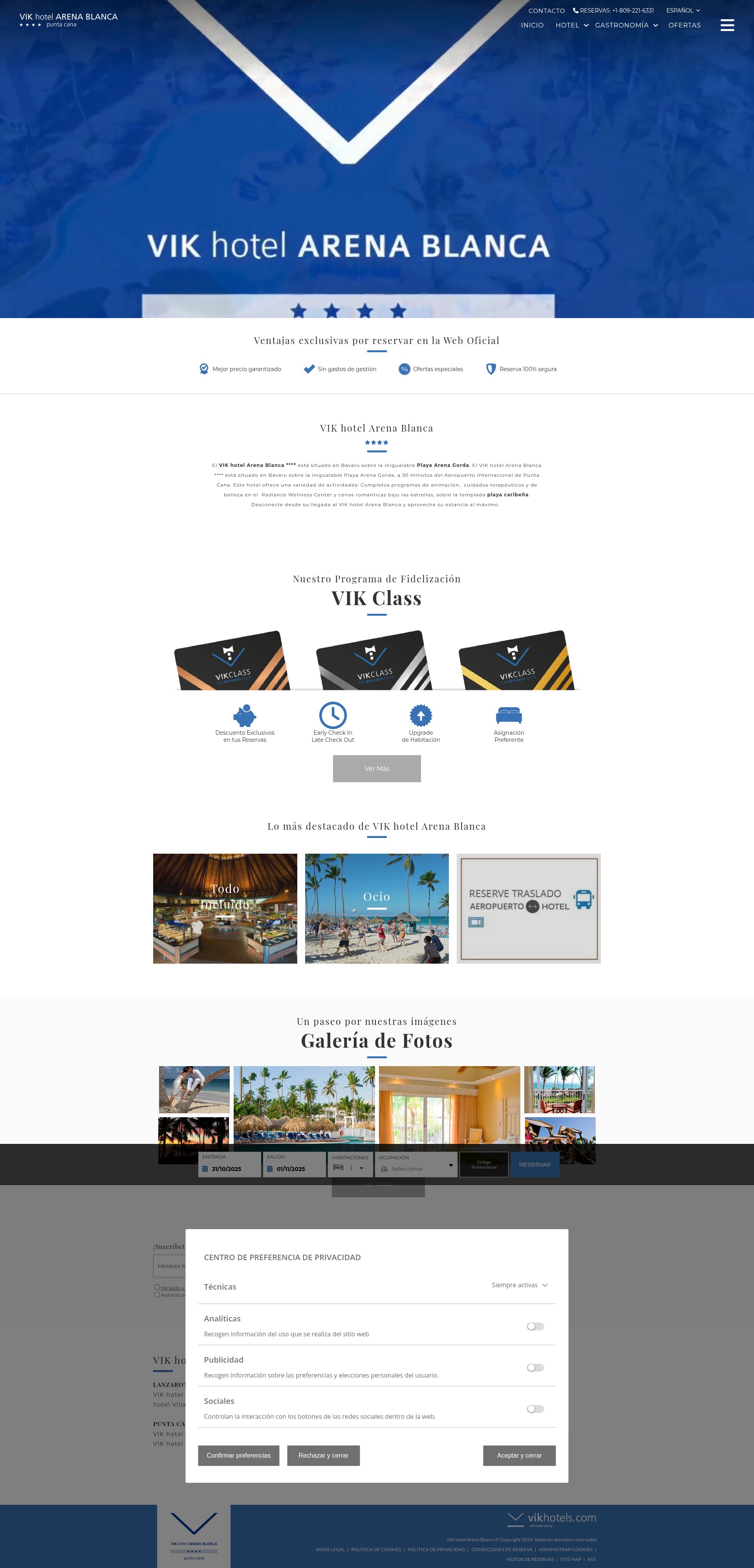 Screenshot of hotelvikarena.com