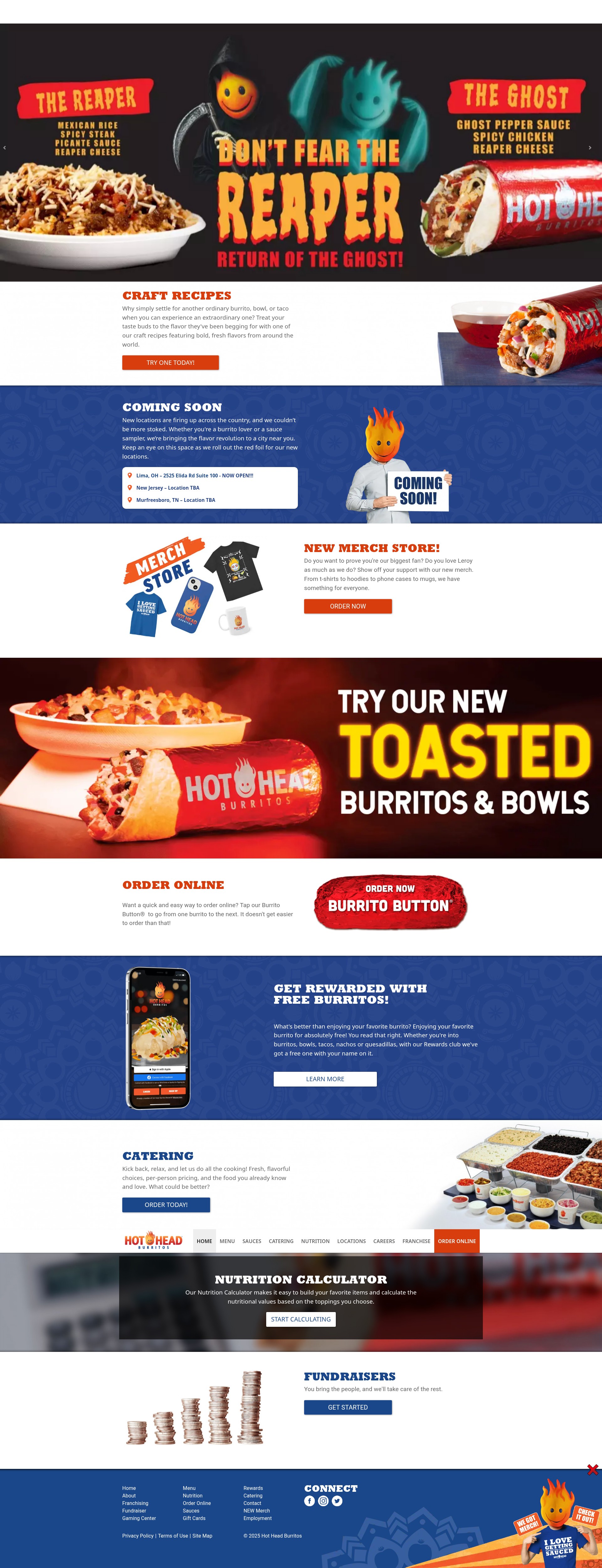 Screenshot of hotheadburritos.com