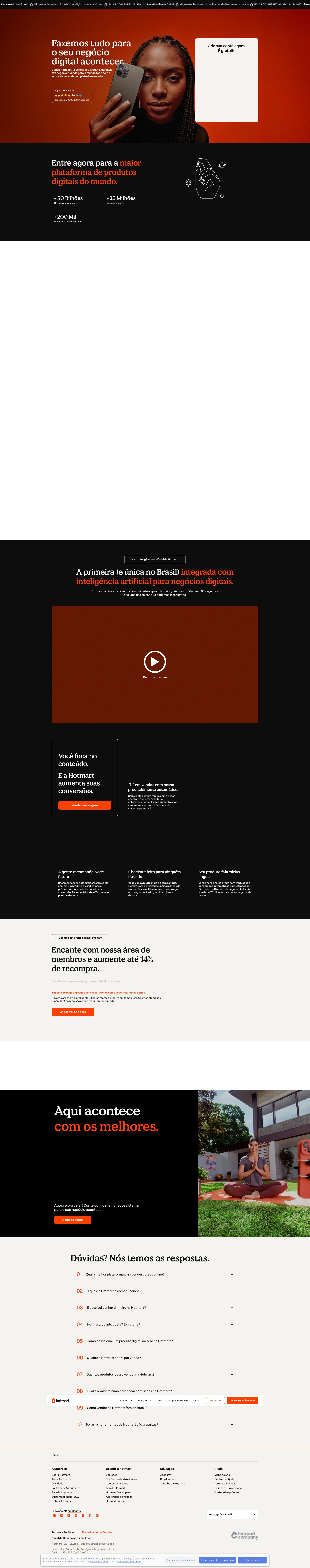 Screenshot of hotmart.com