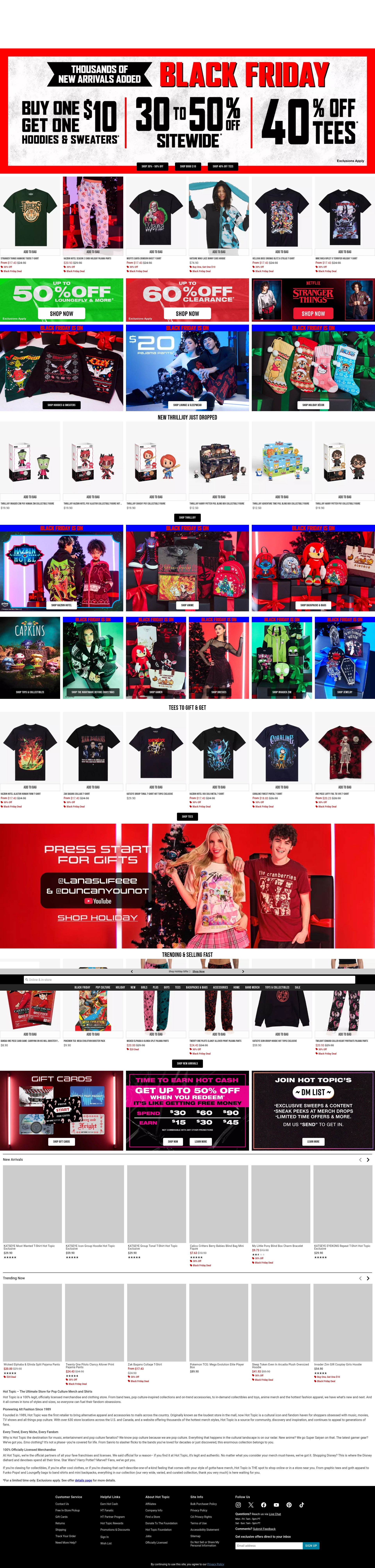Screenshot of hottopic.com