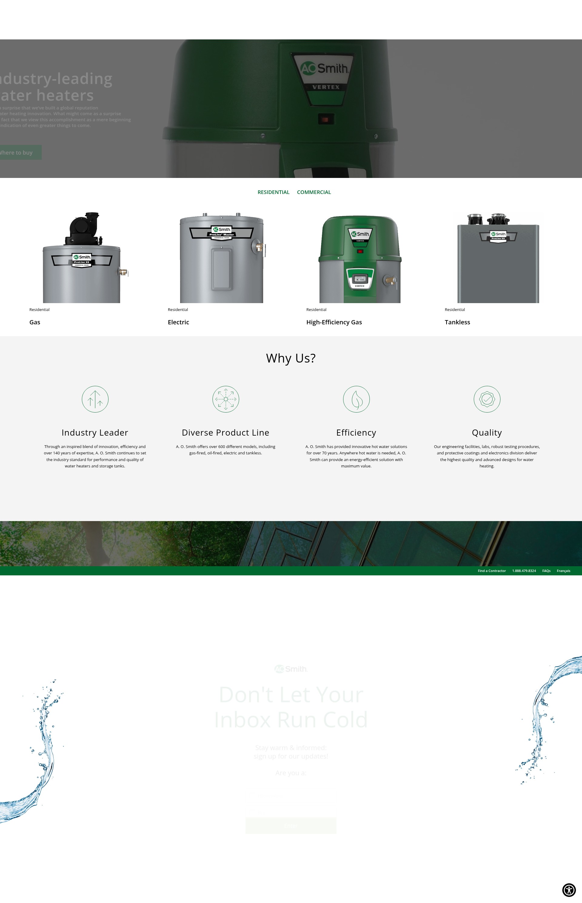 Screenshot of hotwatercanada.ca
